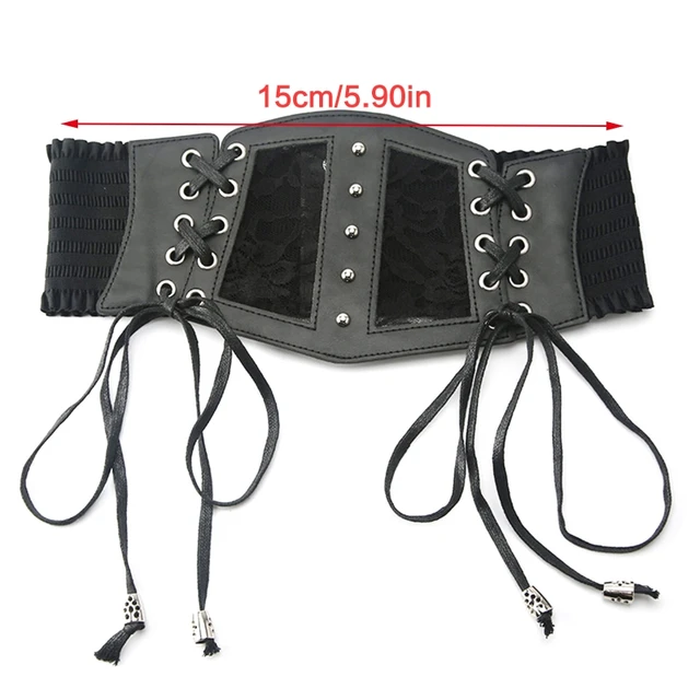 Underbust Corset Lace Black, Gothic Lace Corset Belt