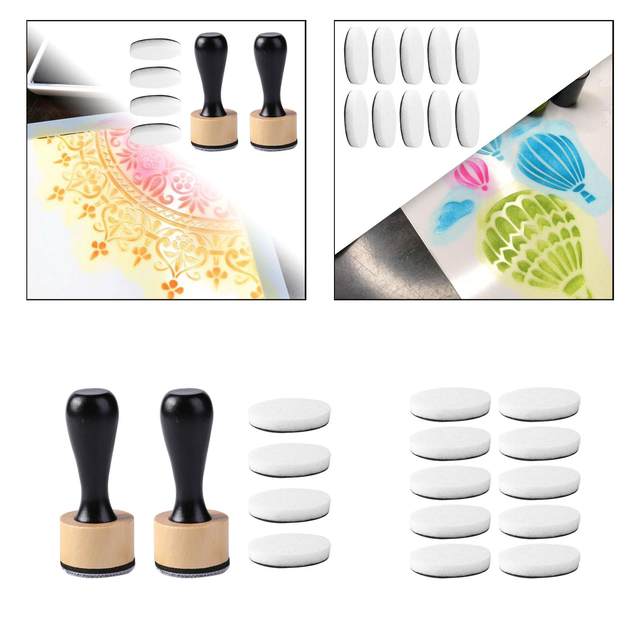 Sponge Paint Brush Craft Sponges Tools Round Sponge Brush for Watercolour DIY Arts and Crafts Doodle Painting Early Learning