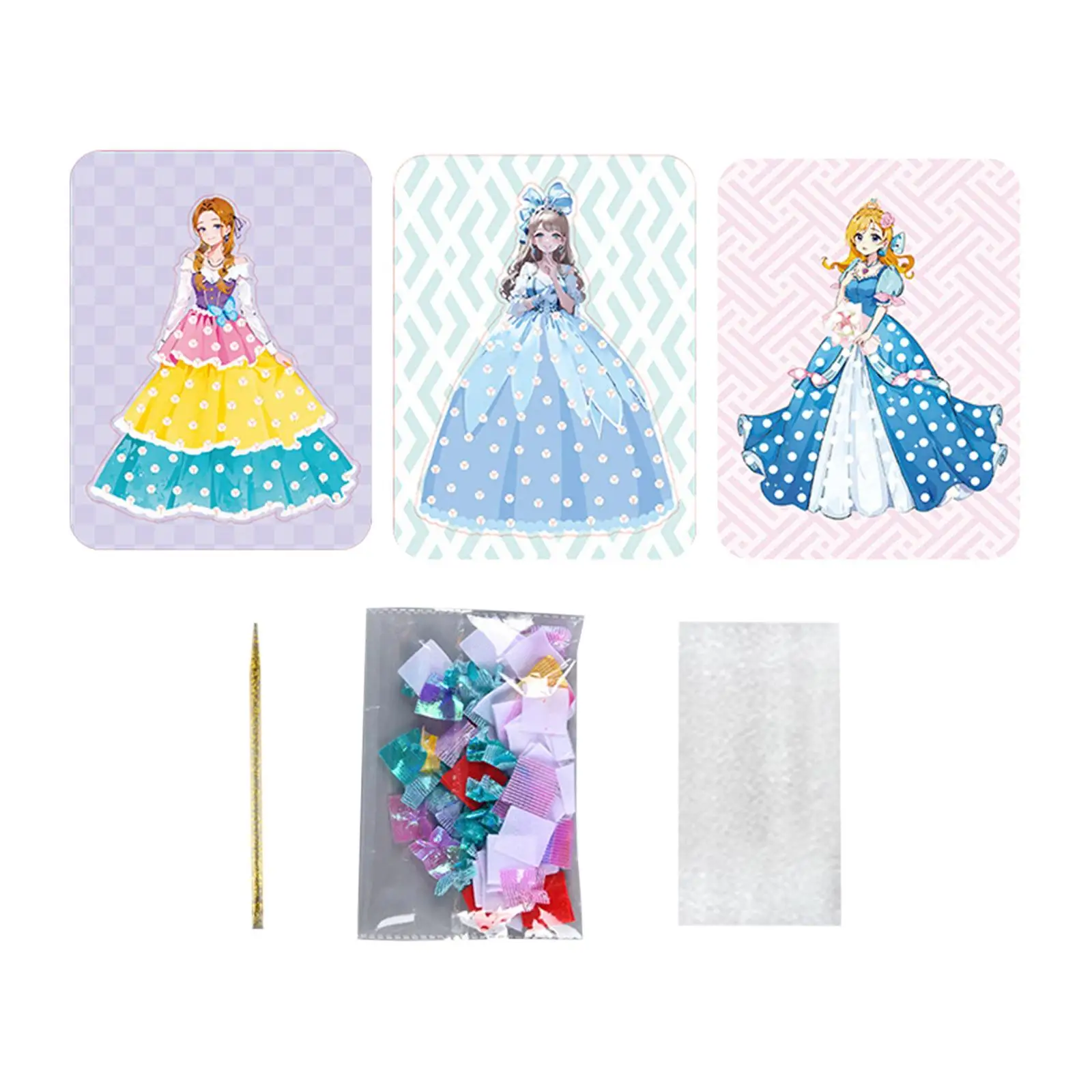 DIY Painting Sticker Craft Toys Poke Art DIY Project Educational Toys Princess Dress up Activity Book for Toddlers Girls Kids