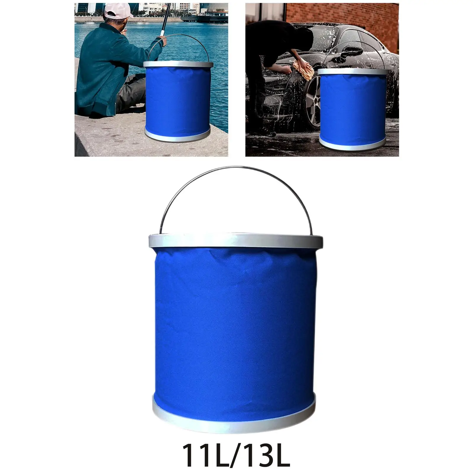 Outdoor Collapsible Bucket Car Trash Cans Carrier for Gardening Traveling