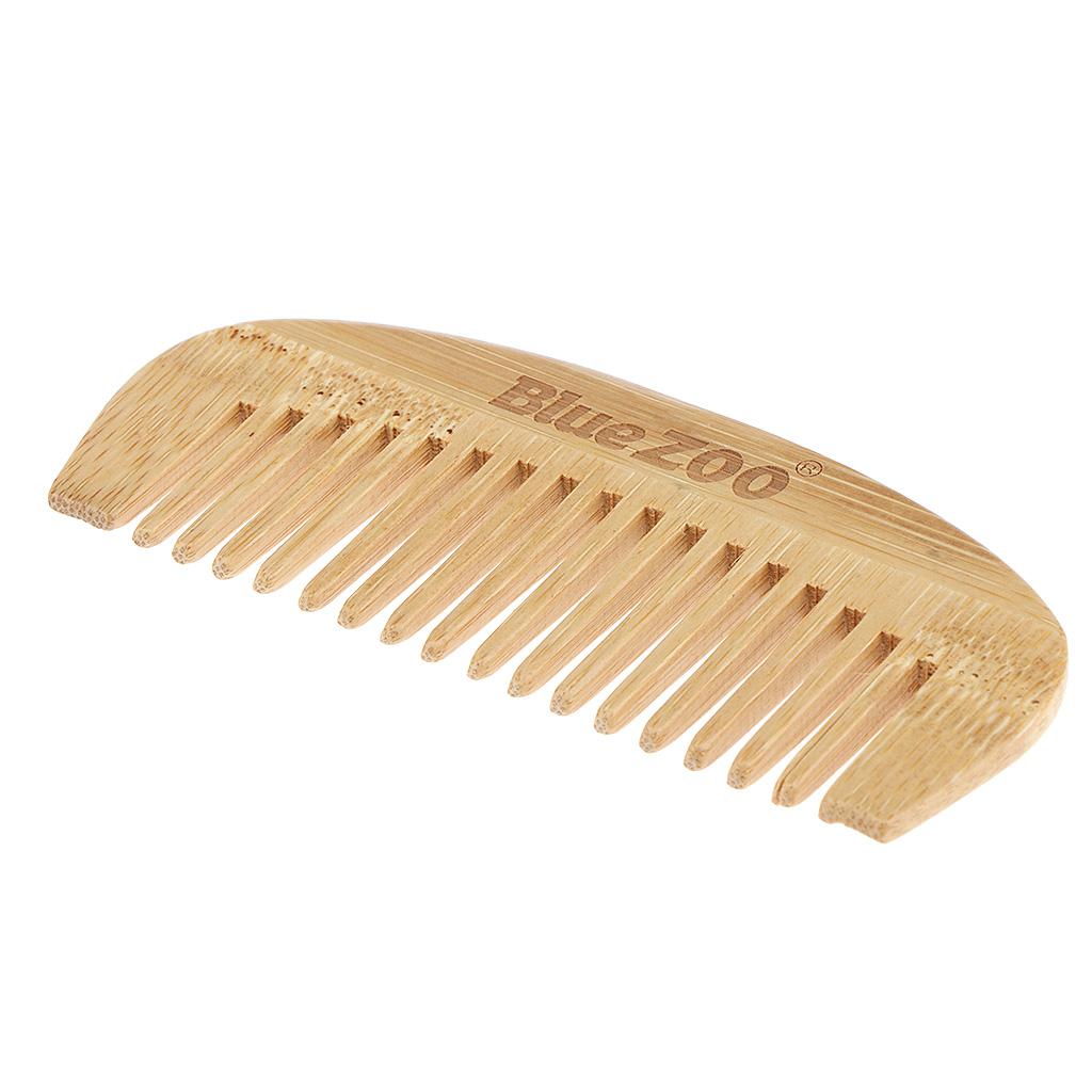 2X Antistatic Healthy Wide Tooth Curly Hair Brush Massage Handle Bamboo Comb