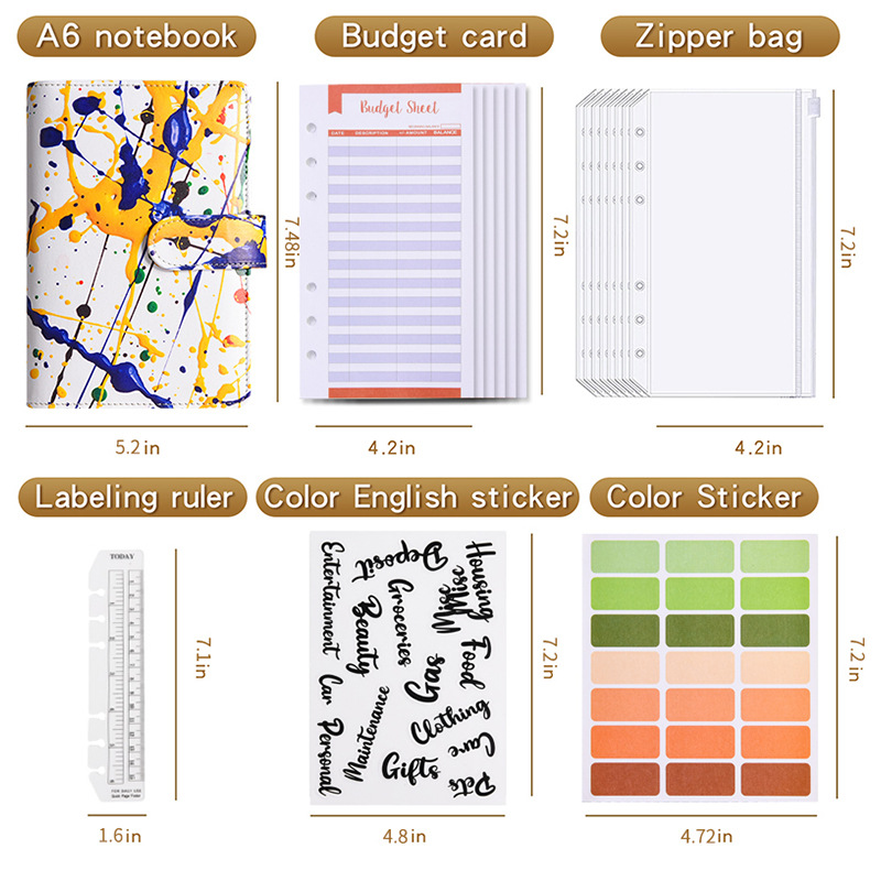 Criativo Cor PU Couro Notebook Binder, Ledger