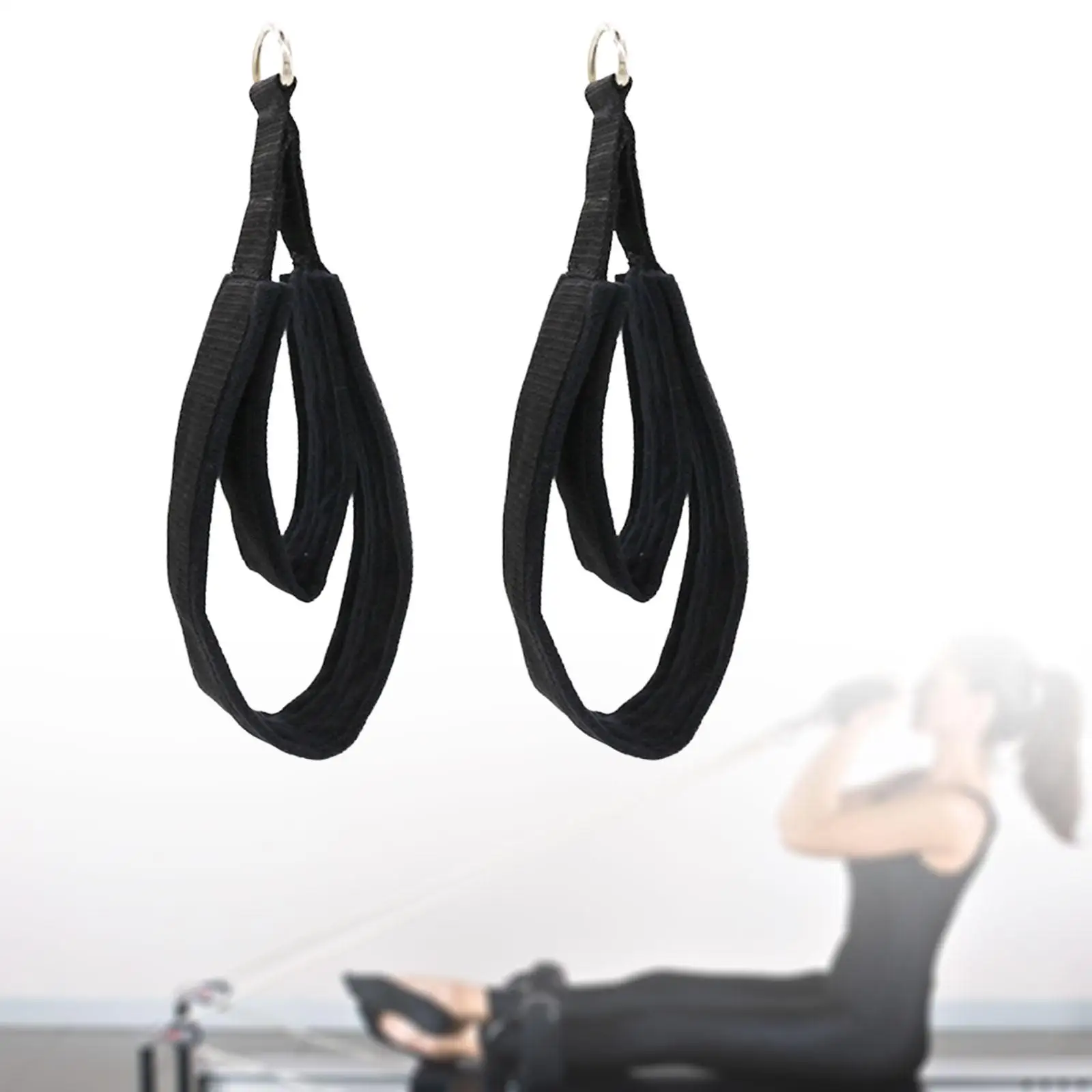 2 Pilates Stretch Exercise Band Waist Back Leg Yoga Straps Pilates Double Loop Straps Equipment Durable D Straps 