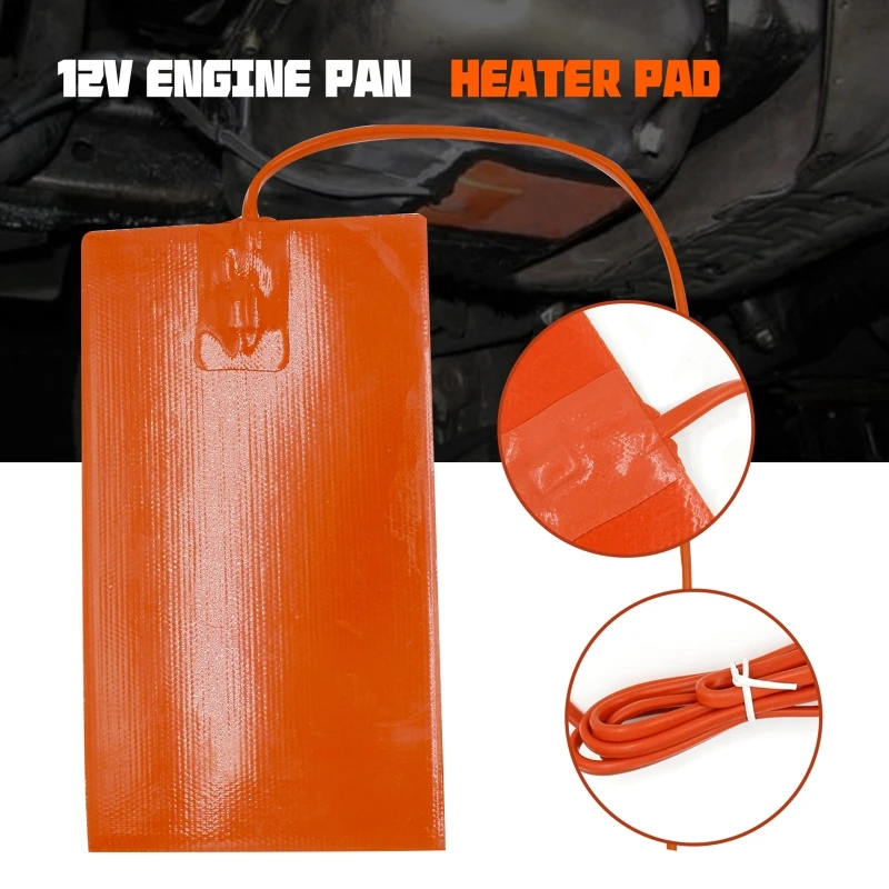 SUV Car Flexible Waterproof Silicon Heater Pad Wire Heater Engine Block Oil Pan Hydraulic Tank Heating Plate Mat 15x20cm