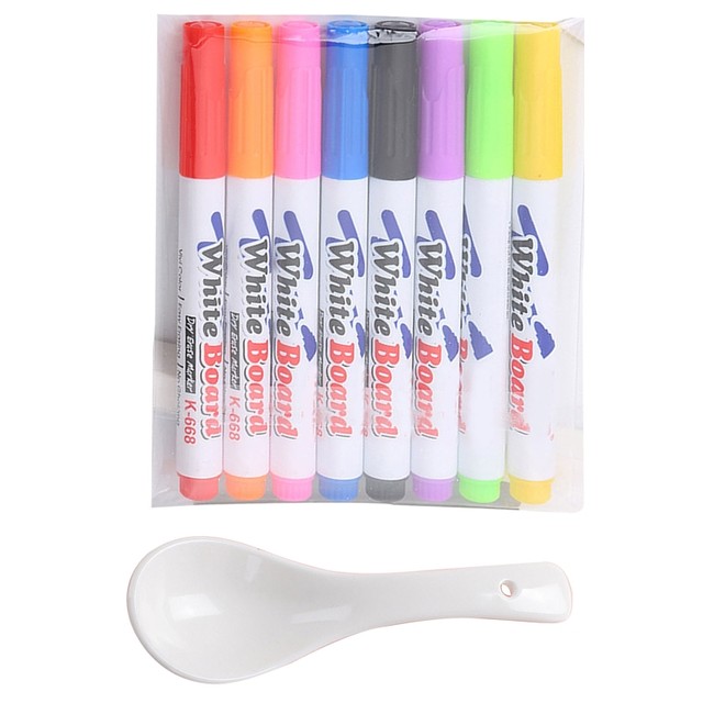 Magical Water Painting Pens with Spoon 8/12 Colors Washable Erasable  Whiteboard Markers for Toddler Student Art Painting - AliExpress