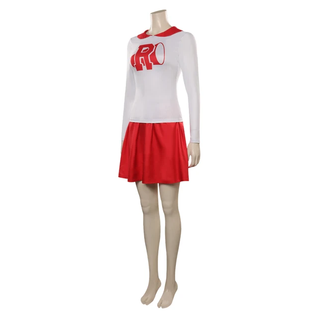 Grease-Disfraz de Cosplay para niña y mujer, vestido rosa Retro de  animadora, falda roja, Camiseta larga blanca para fiesta de Halloween -  AliExpress