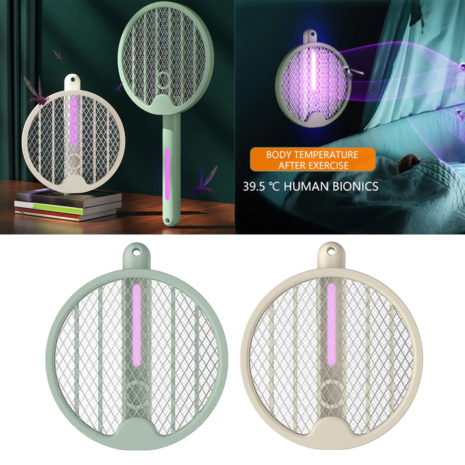 Handheld Bug Zapper Flying Bugs Trap Indoor & Outdoor 3000 Volt  Killer Fly Swatter Pest Insects Control for Backyard