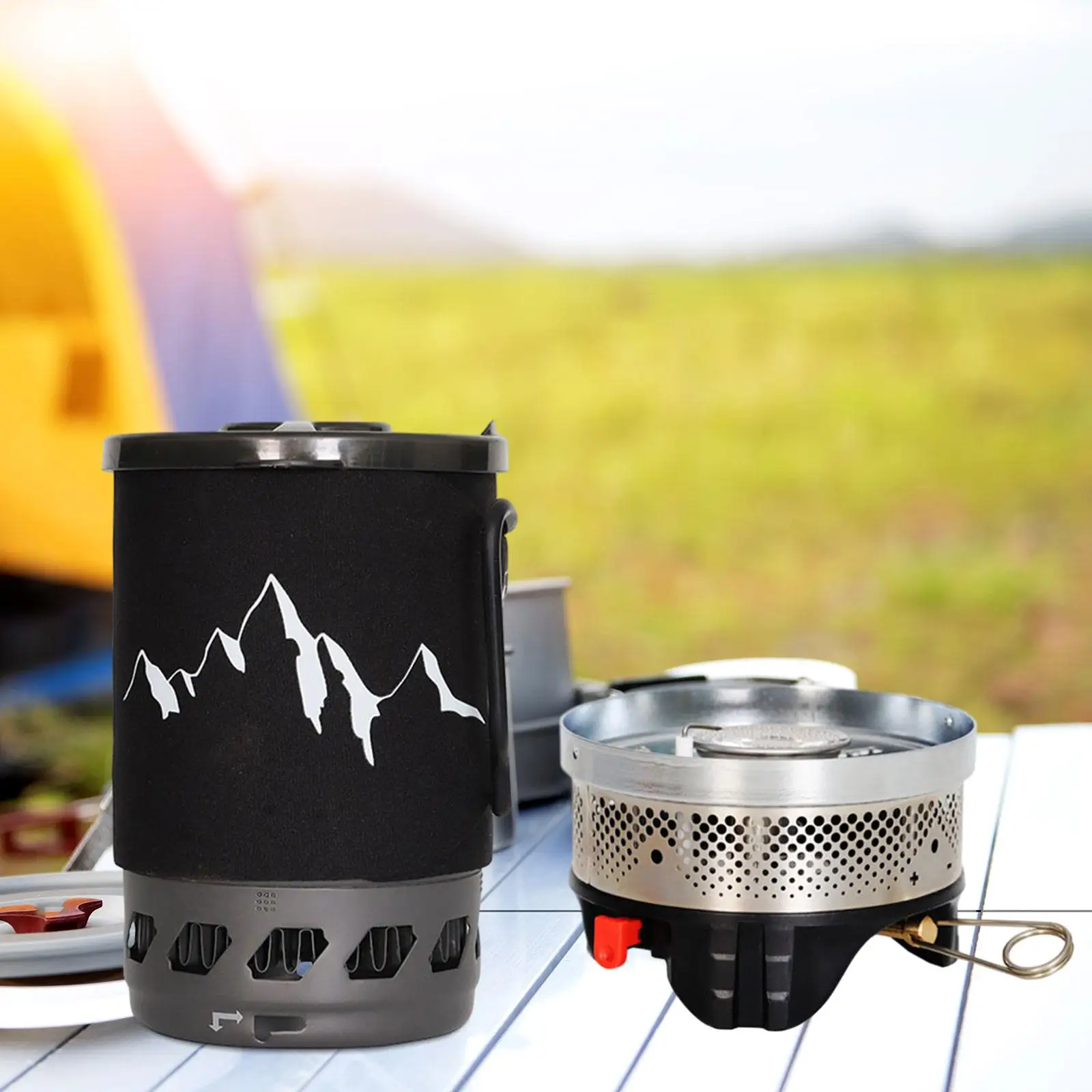 Camping Stove with Carrying Bag Ultralight Outdoor Stove Backpacking Stove Camp Stove Head for Cooking Garden Hiking Picnic BBQ