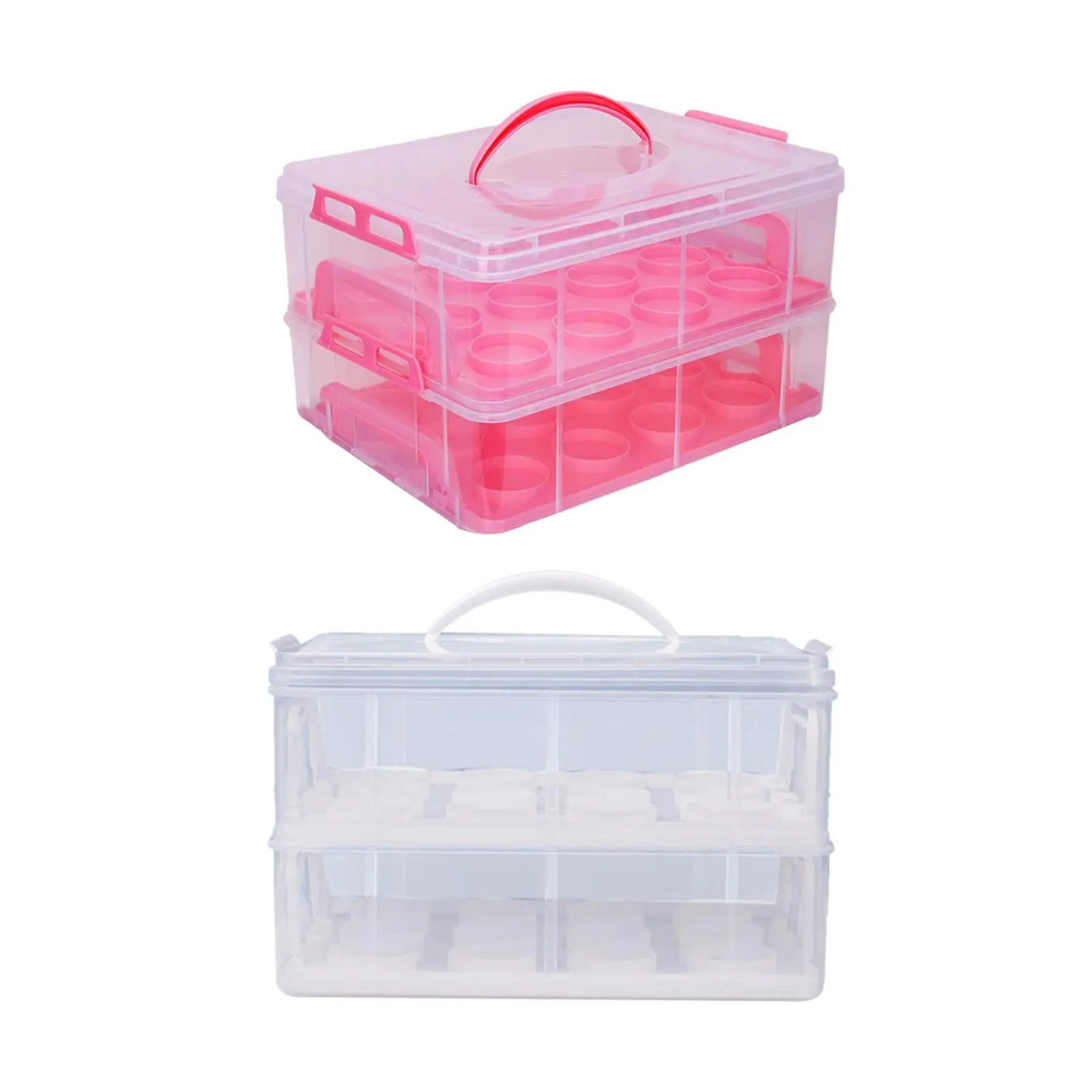 Cupcake Storage Containers with Locking Lid Stackable Layer Insert for Pies
