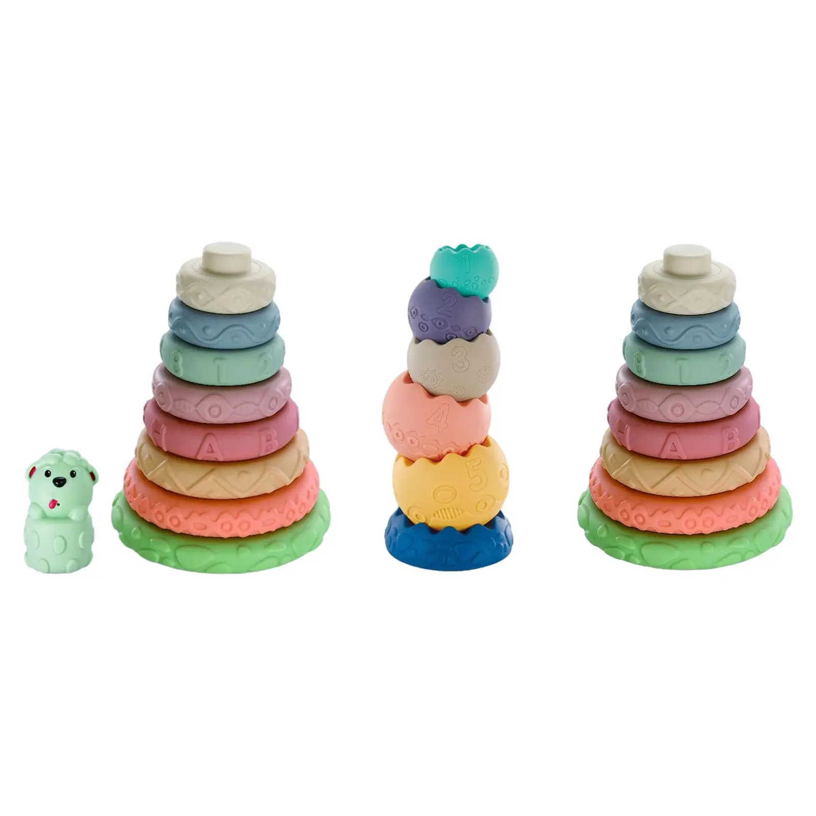 Circle Stacking Rings Toys Soft Blocks Sensory Educational Toys for Kids