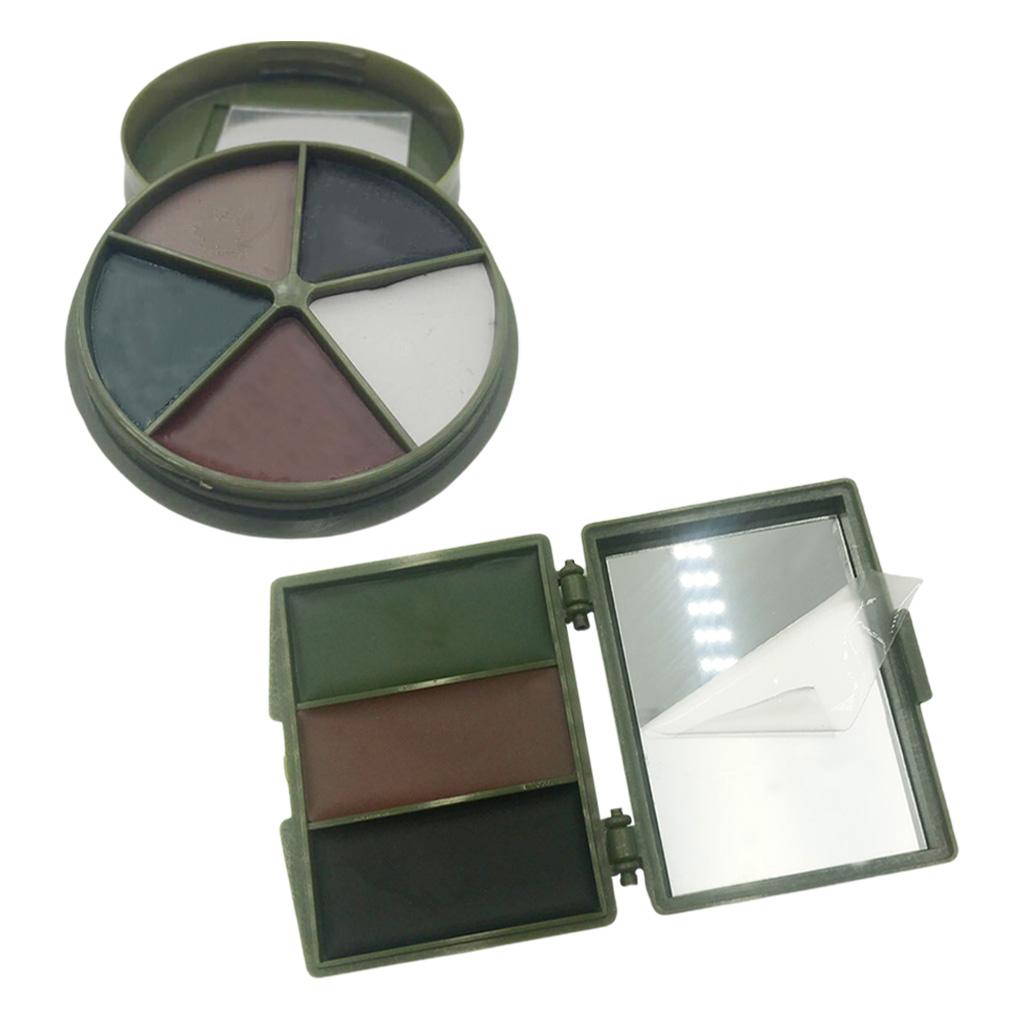Compact Camouflage Face Paint with Mirror Palette Forest Digital Makeup Kit for Game Stage Performance