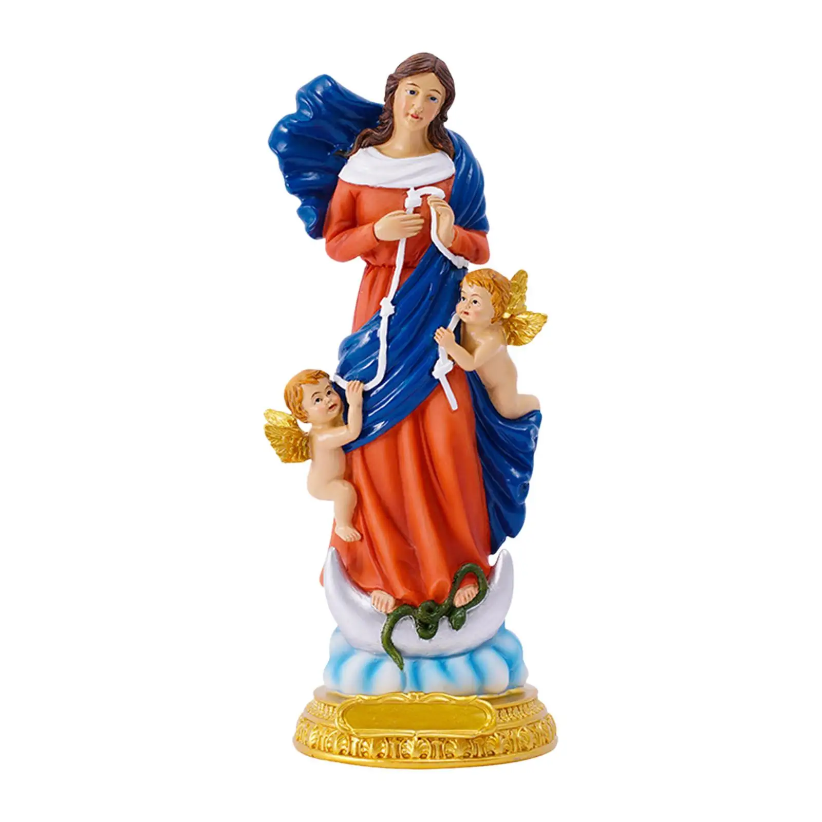 Virgin Mother Mary Statue Resin Figurines Nativity Decoration Angel Sculpture Religious for Holy Family Cabinet New Year Home