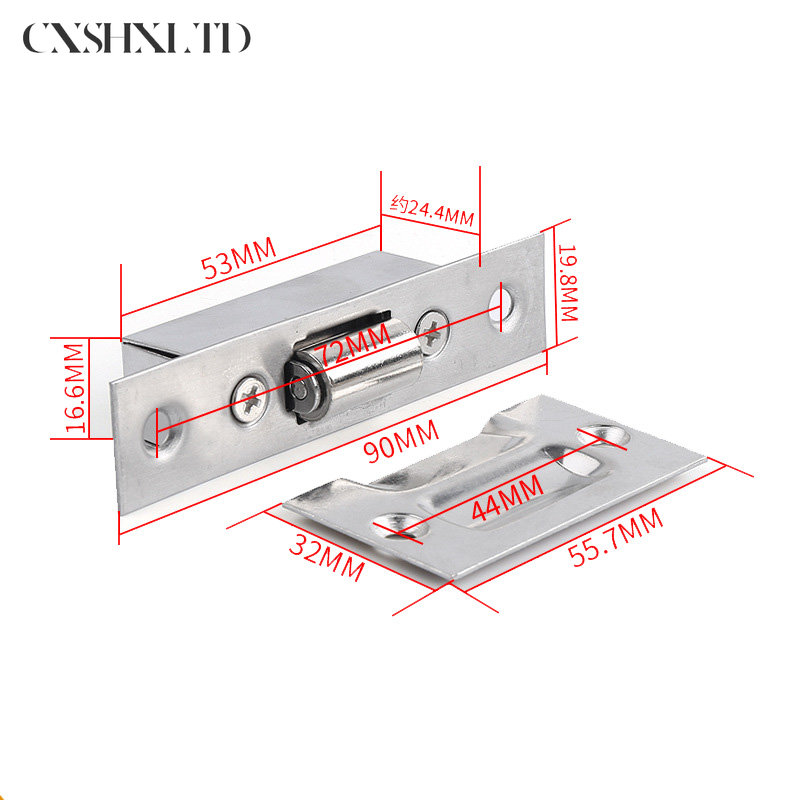Description Picture 4 of item1PCS High-quality Hidden Gold Door Stops Stainless Steel Latches Cupboard Cabinet Roller Latch Lock Wooden Furniture Hardware