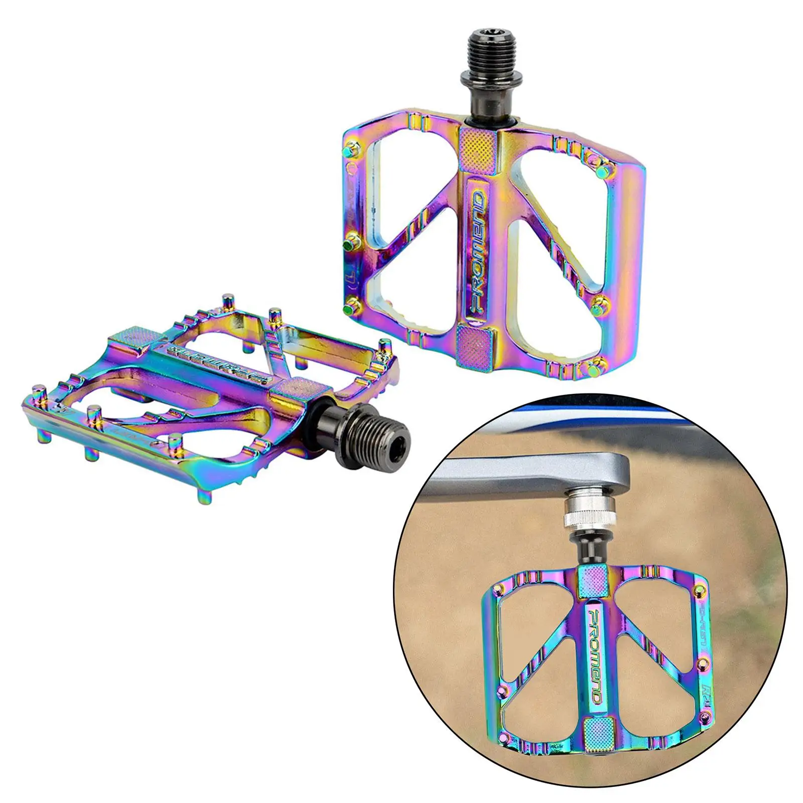 Mountain Bike Pedals Colorful  Pedals  Flat Pedals Aluminum 9/16