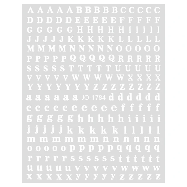 6 Sheets Glitter Alphabet Stickers Letter Nail Art Stickers Decals