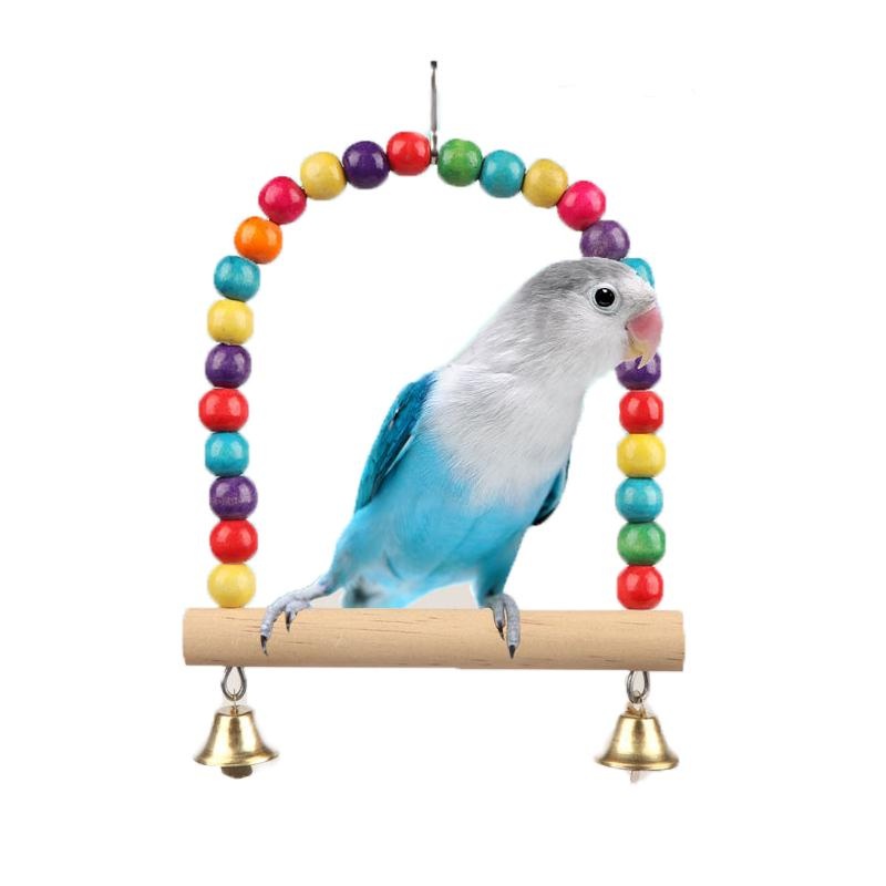 Title 2, Pet Toy Bird Swing Toys Parrot Wooden Swing Sta...