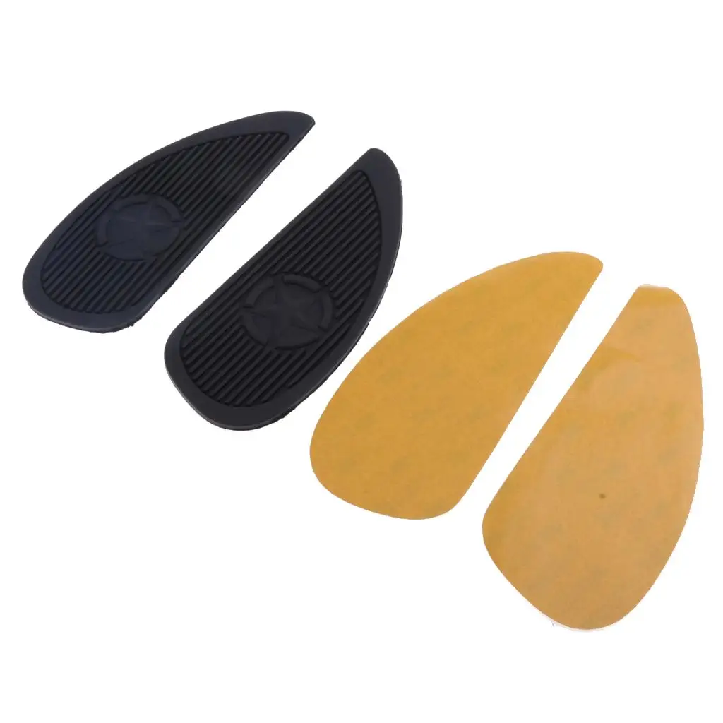 Black Rubber Fuel Tanks Traction Pads Insulation  For  Motorcycle