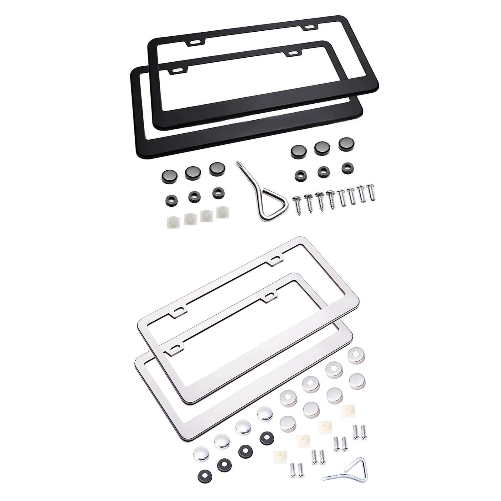 2 Pieces Car License Plate Frame Accessories Durable Easy to Install High Performance with Fixing Screws License Plate Bracket