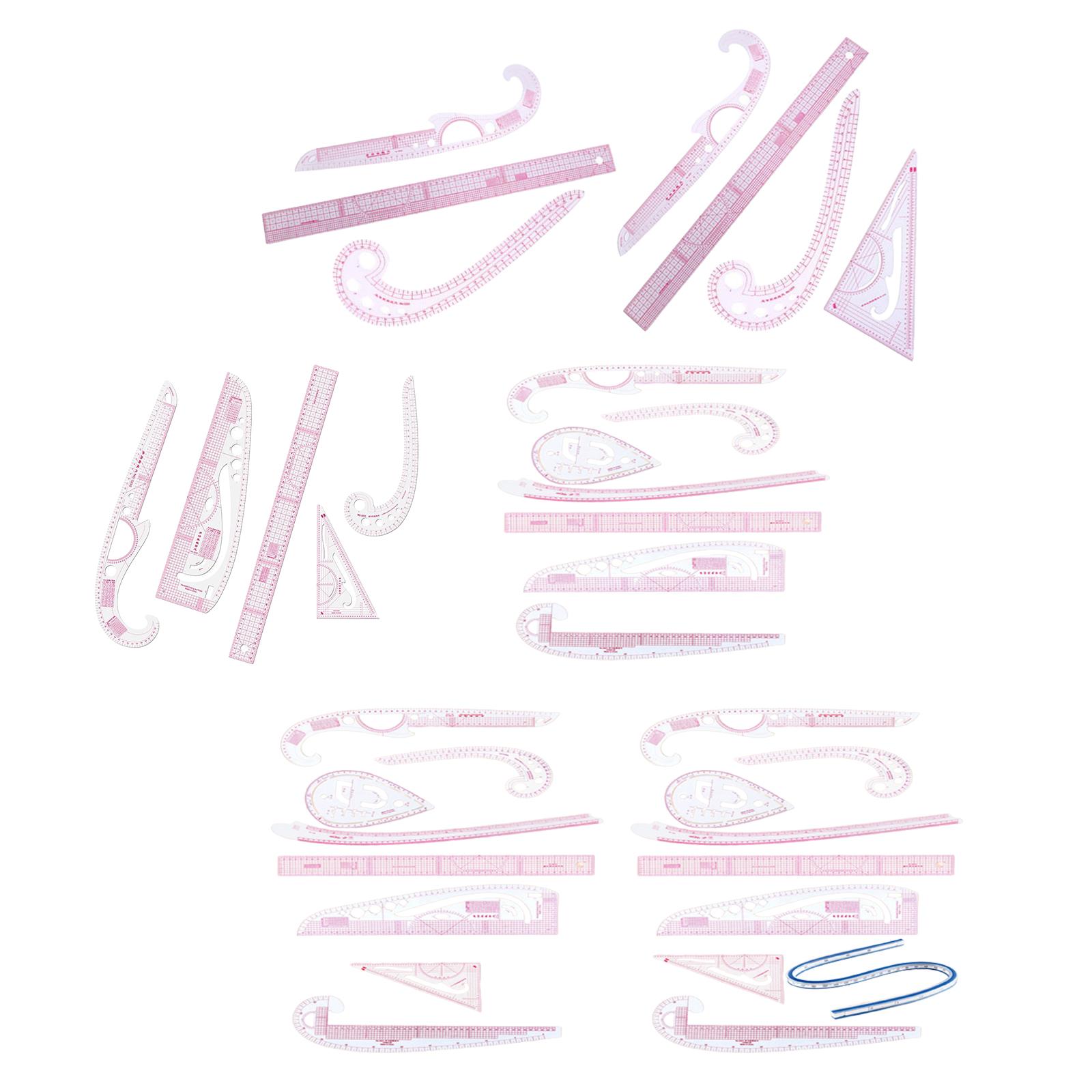 French Curve Ruler Set Tailor Pattern Making Clothes Drawing Template Fashion Design Measure Ruler for Tailors Designers