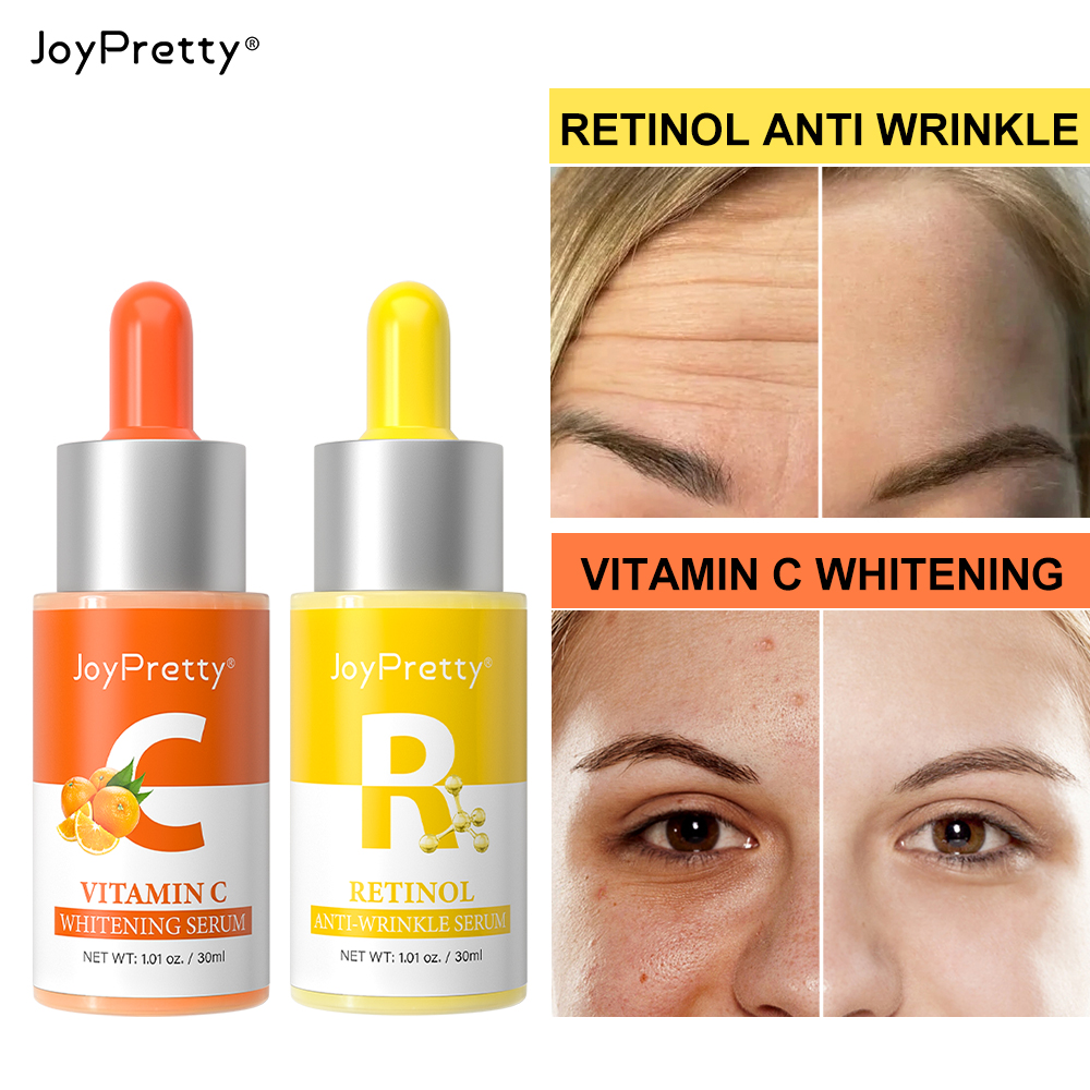 Best of Vitamin C Dark Spots Face Serum Hyaluronic Acid Moisturiz Whitening Retinol Anti-wrinkle Facial Serum Skin Care Beauty 2pcs / set Reviews & Tips