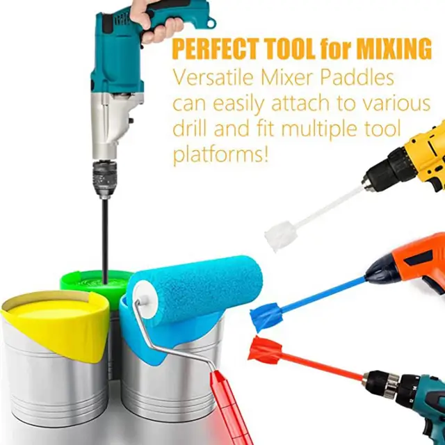 Solid Mixer Drill Paddle Plastic Paint Mixer Paddle Helix Shape Tear  Resistant Paint Mixer Paddle Compact - AliExpress