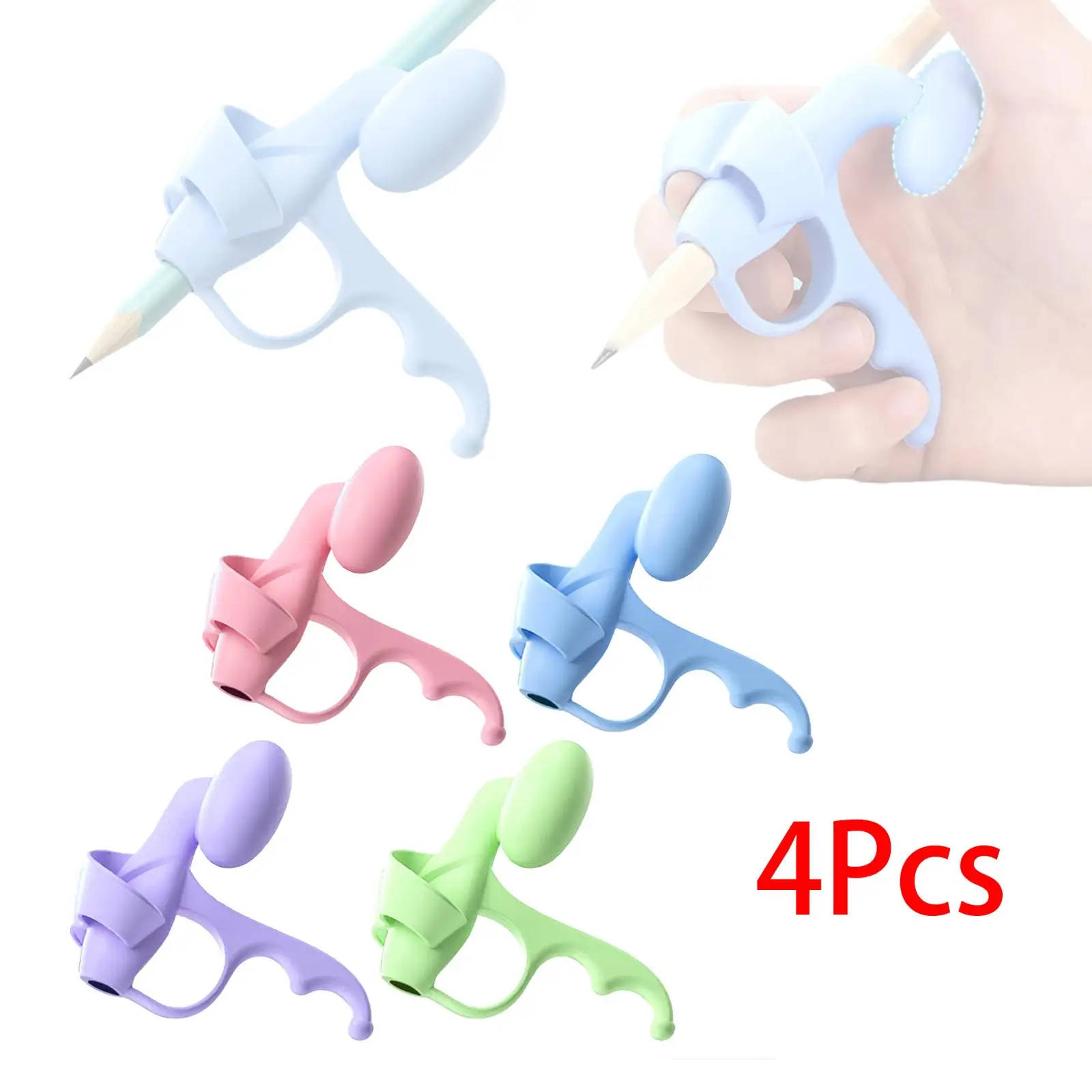 4Pcs Writing Aid Grip Soft Silicone Corrector Writing Tool Pencil Holder Grip Pen Grip for Kids Boys Girls Preschoolers