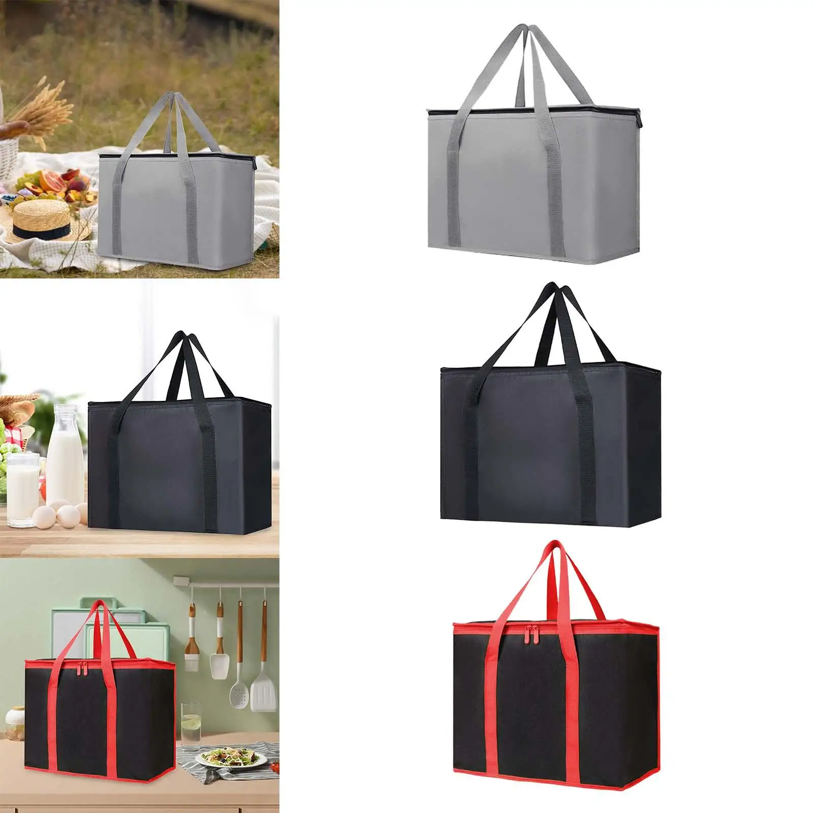 Insulated Cooler Bag Thermal Reusable Non Woven Insulated Bag Grocery Shopping Bag for Outdoor Fishing Beach Picnic Travel