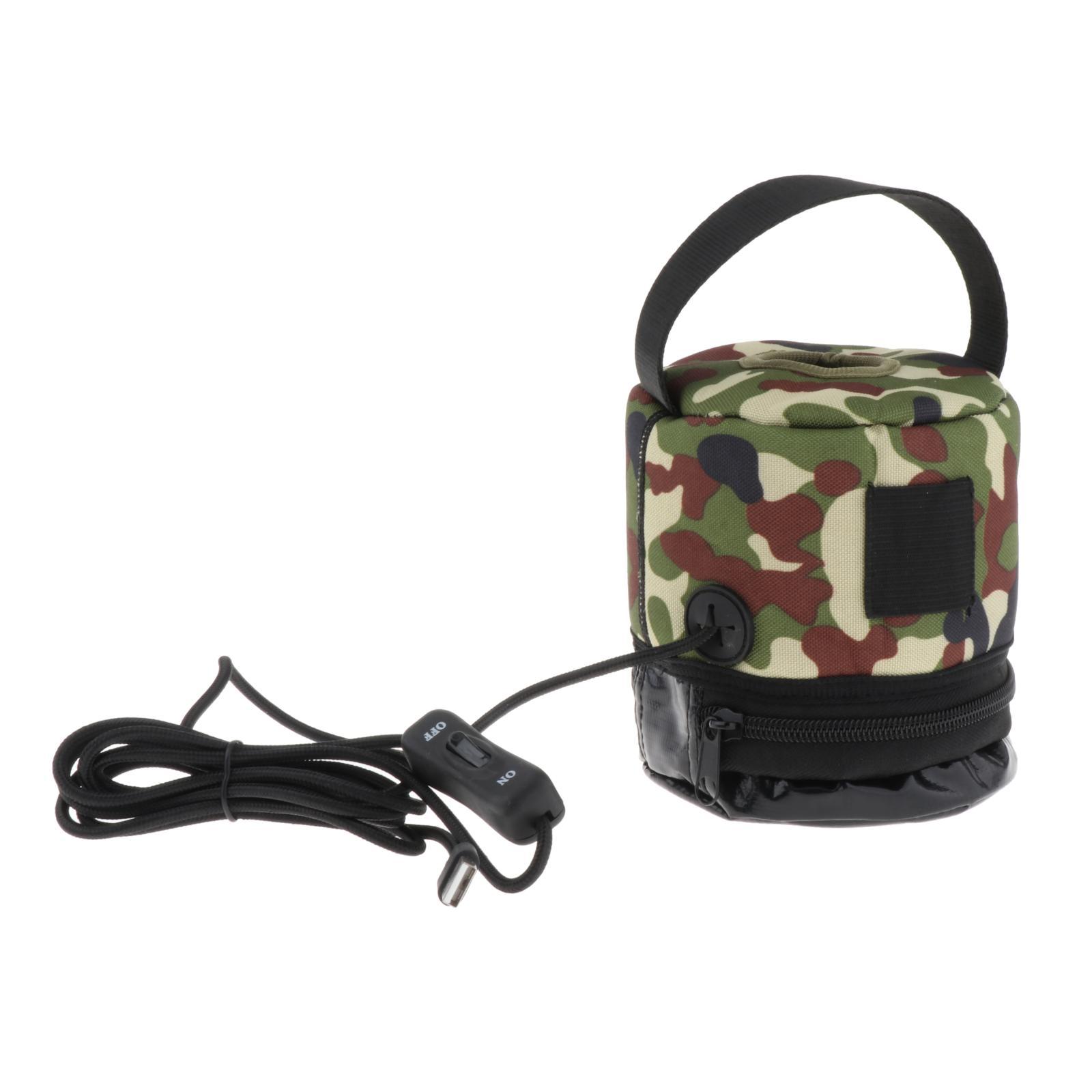 Camping Gas Canister Cover USB Heated Cooking Gas Tank Protector Fuel Cylinder Cover Carry Bag for Hiking Supplies BBQ Picnic