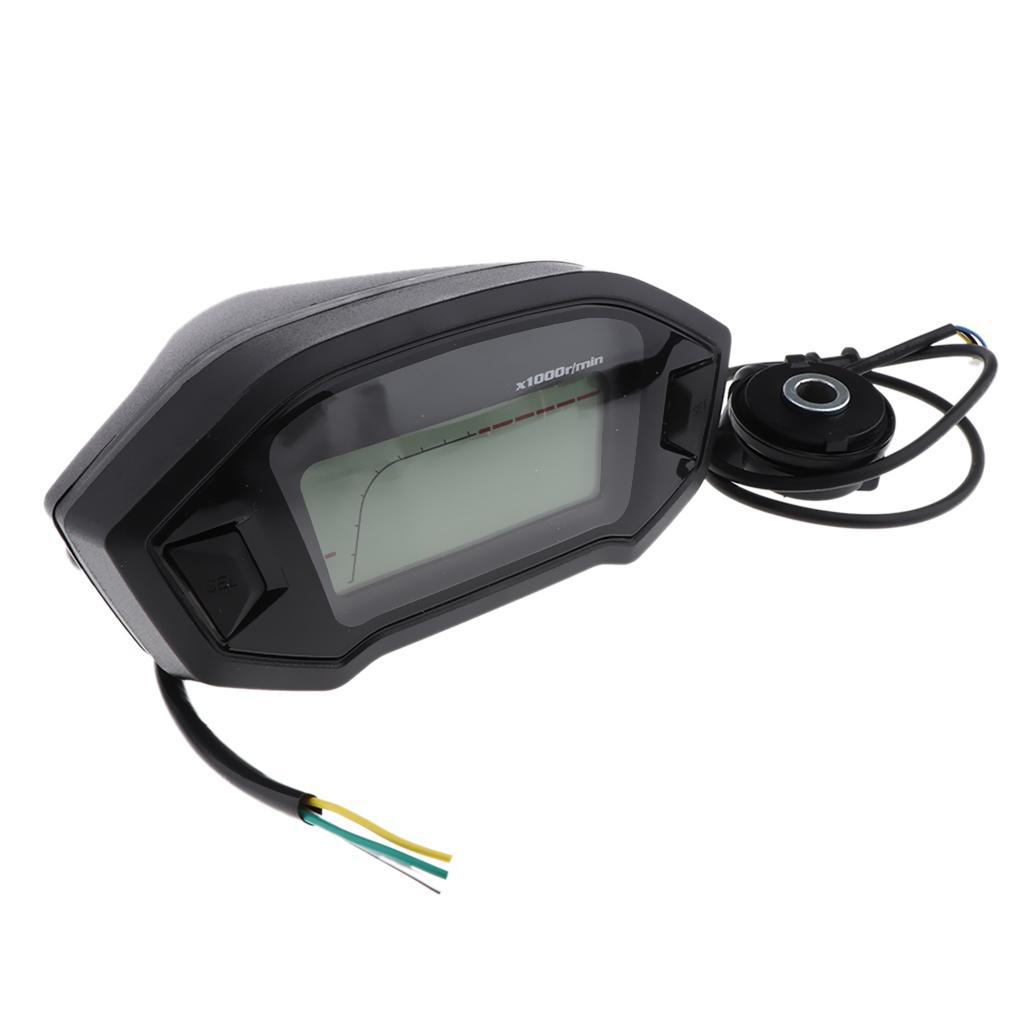 199 Km / H Universal 7 Colors Digital 14000 Rpm Speedometer Tachometer