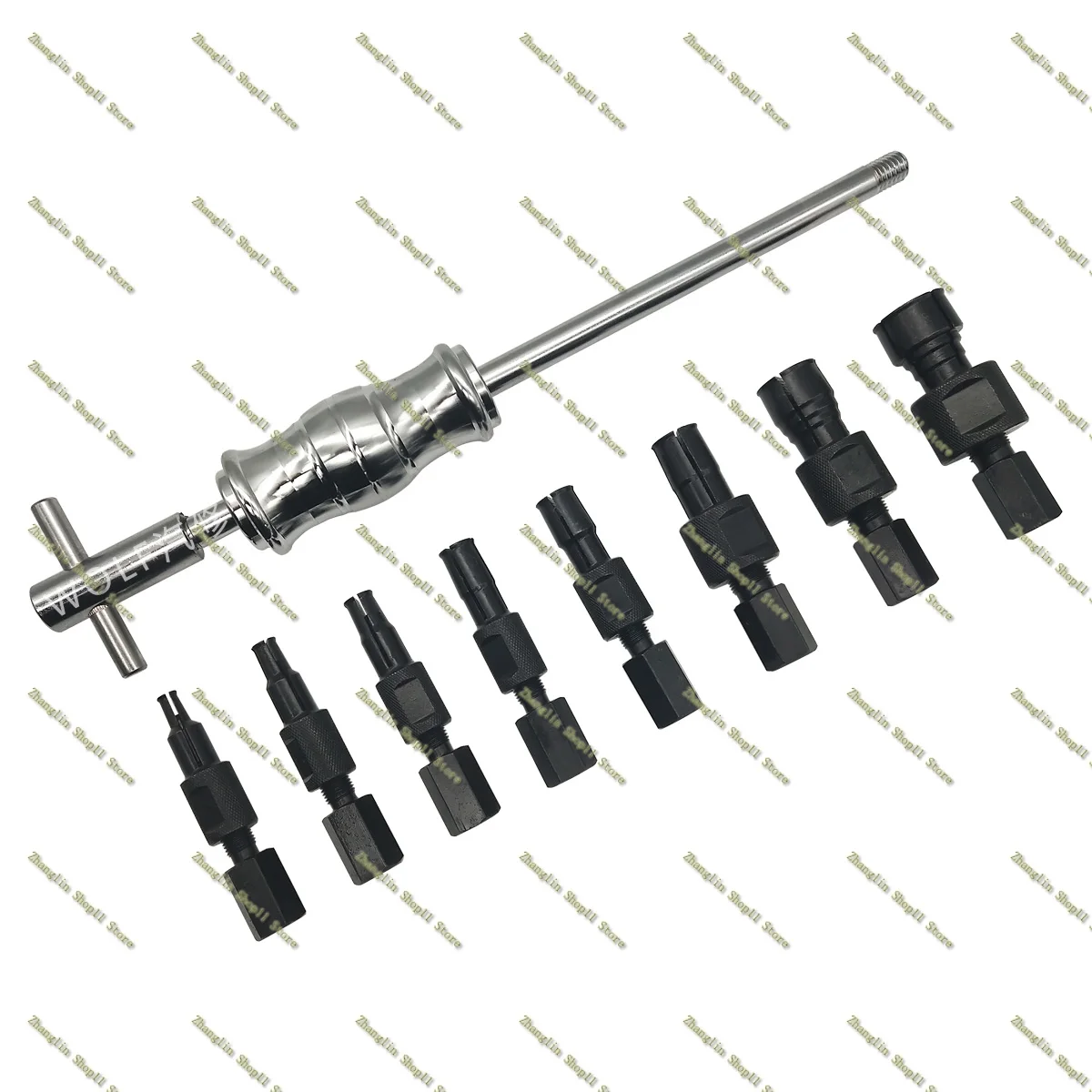Detalle de los adaptadores del extractor de cojinetes
