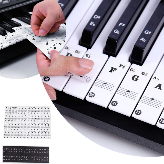 Autocollants Pour Piano 88 Touches - Apprentissage Débutant, Notes Claires, Facile à Coller Et Enlever