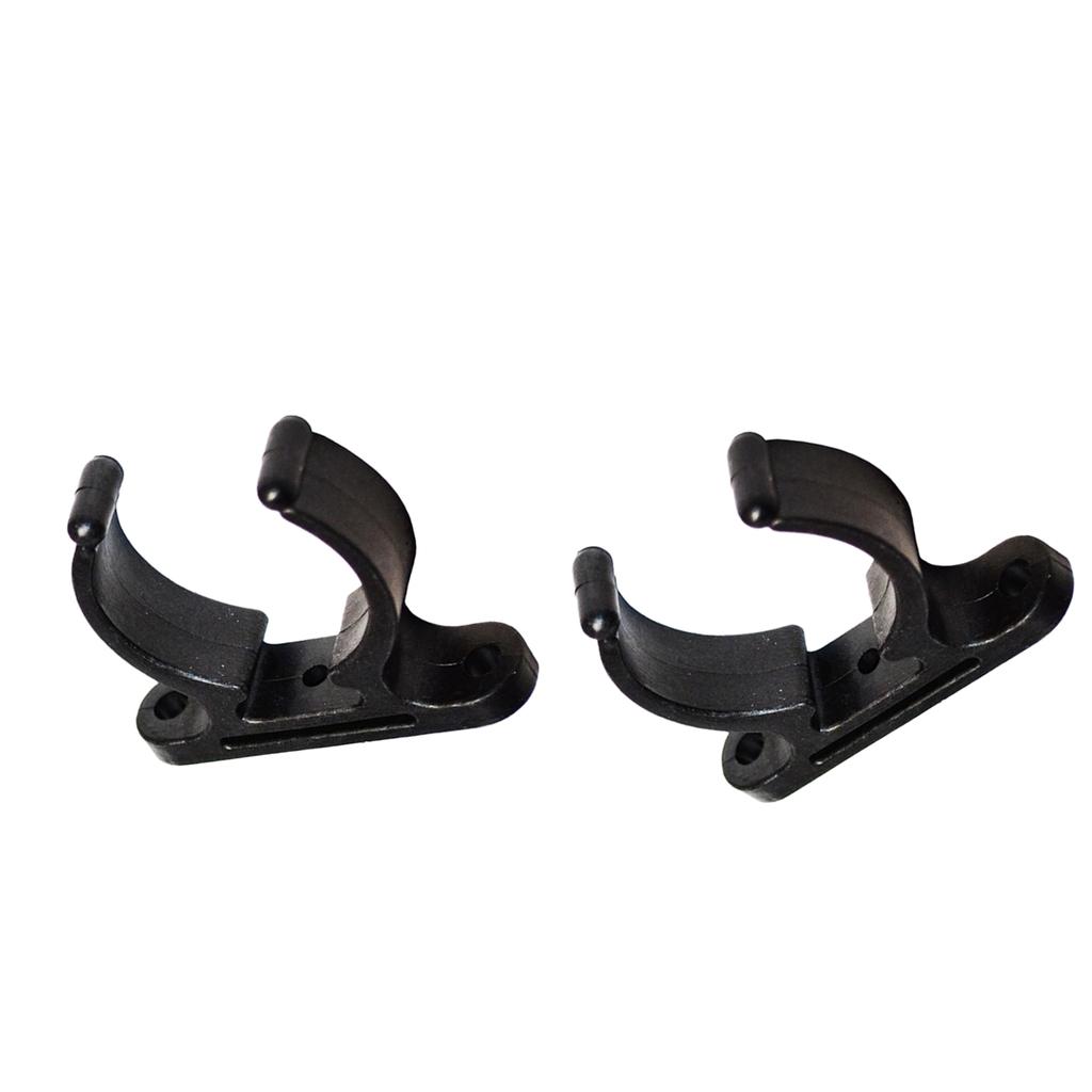 2 X 38mm Black Nylon Tube Holder Clip for Paddle Boat Hook Oar Stern Pole