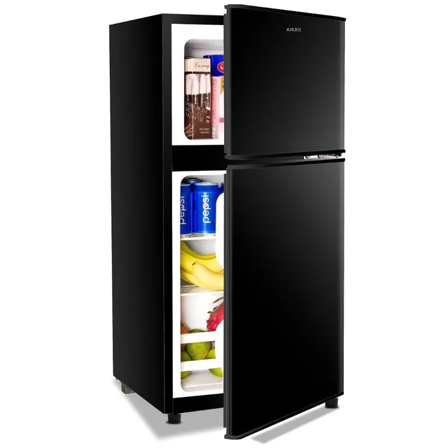 Anukis Compact Refrigerator 4.0 Cu Ft 2 Door Mini Fridge with Freezer For  Apartment, Dorm, Office, Family, Basement, Garage - AliExpress