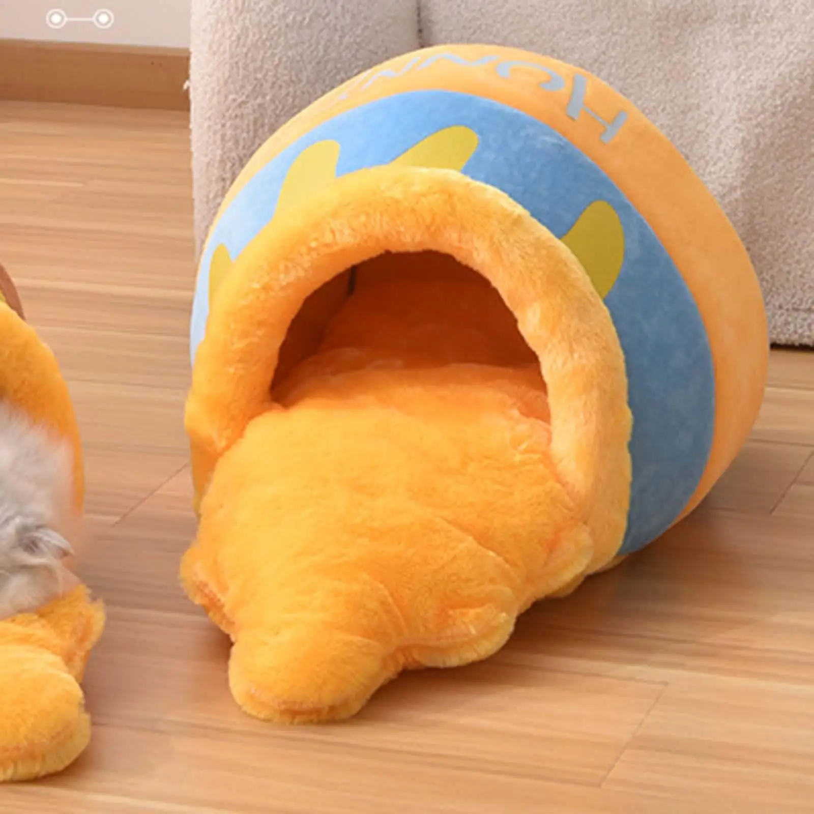 Honey Pot Shape Kitten Bed Cave Comfy Cushion Sleep Warm Nest Kennel House Washable