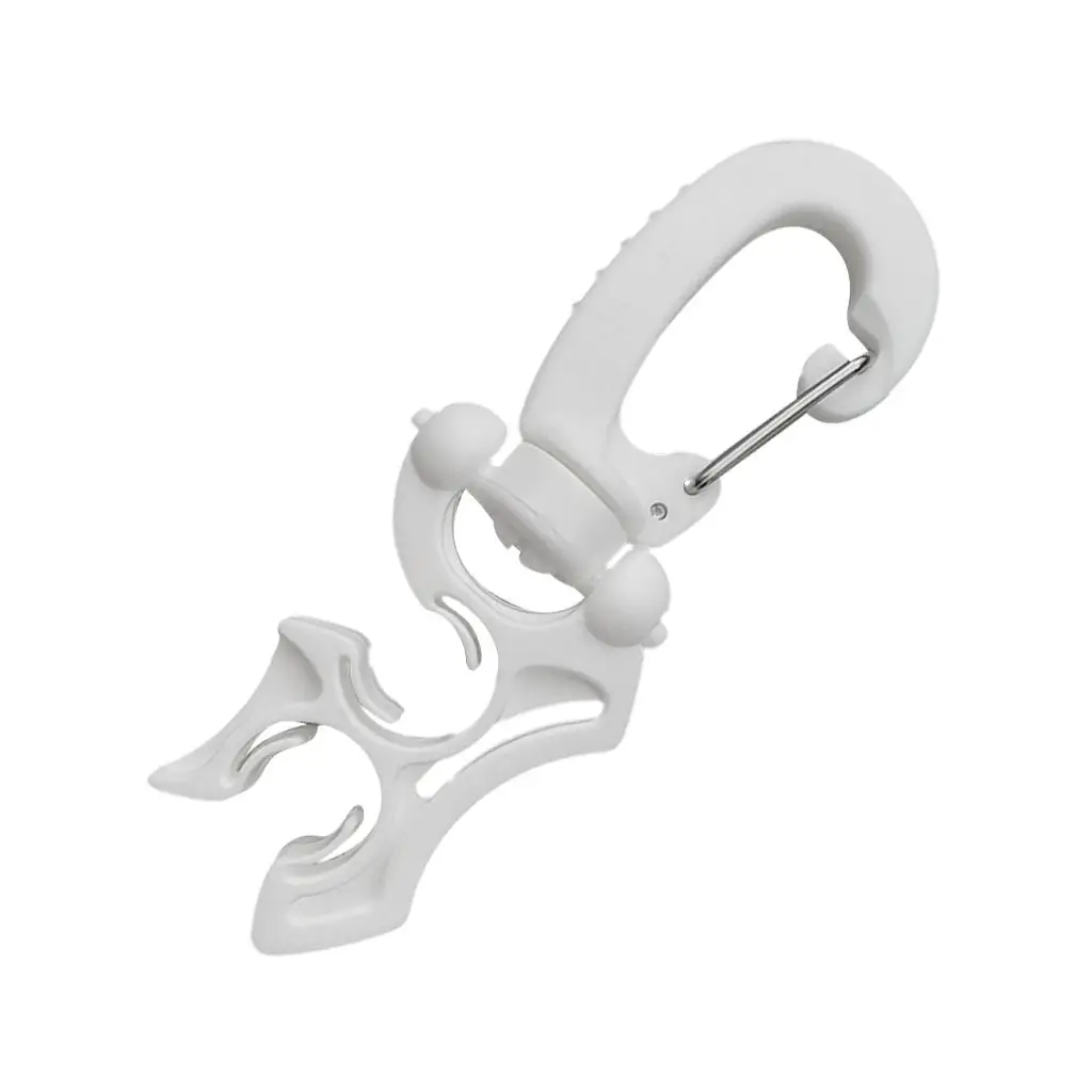 White Dive Double Dual Hose Holder Clip - Premium, can pinch  without slipping  for Scuba Diving Regulators Octopus Equipment