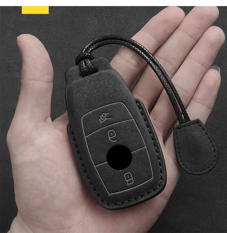 Leder Auto Schlüssel Fall Für Mercedes Benz A C E S G Klasse GLC CLE CLA GLB GLS W177 W205 W213 W222 x167 AMG Fob Wildleder Zubehör – Detail 4