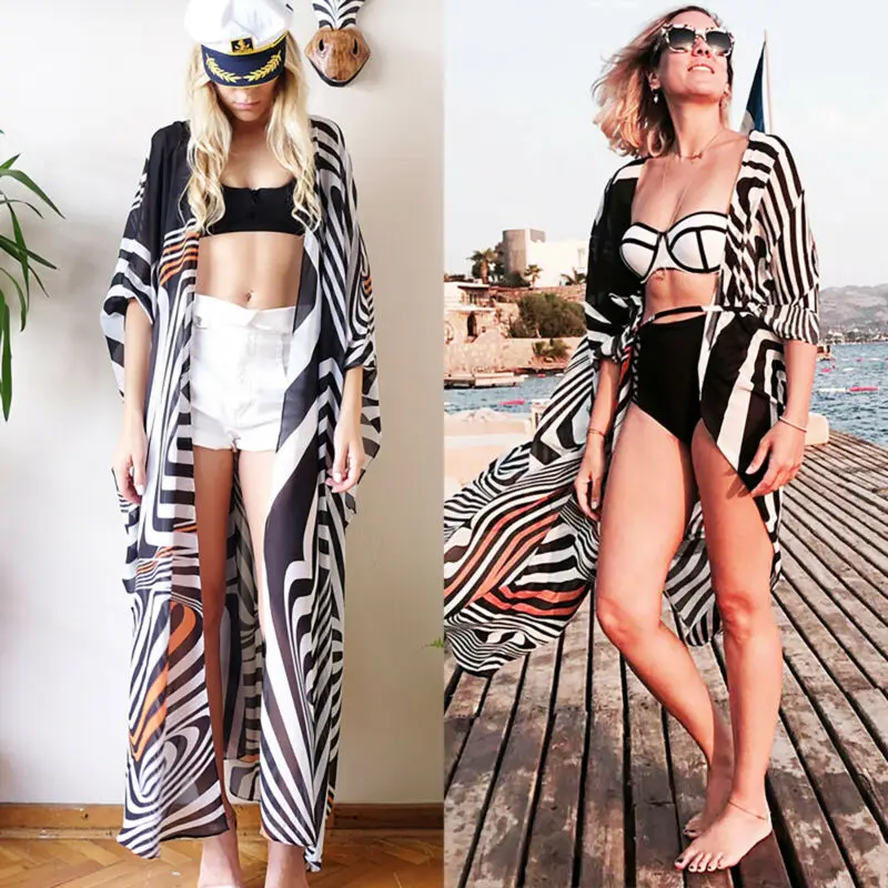 2022 Fashion Cover Up Womens Bikini Beachwear Cover Up Comfy Suit Swimwear Long Maxi Kimono Cardigan Pareo Playa bathing suits with matching cover ups