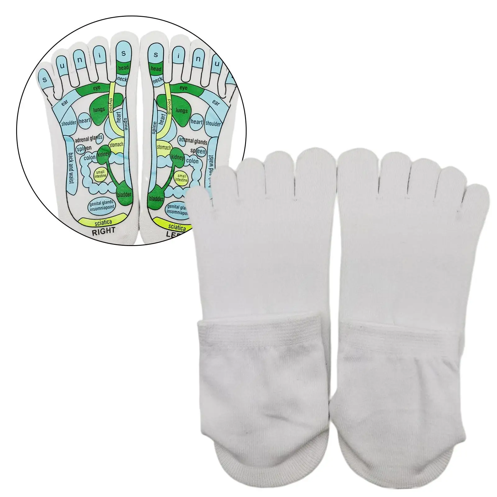 1 Pair Foot Massage with Stick Non-Skid Physiotherapy Physical Relieve Tools Acupressure Reflexology Socks for Yoga Unisex
