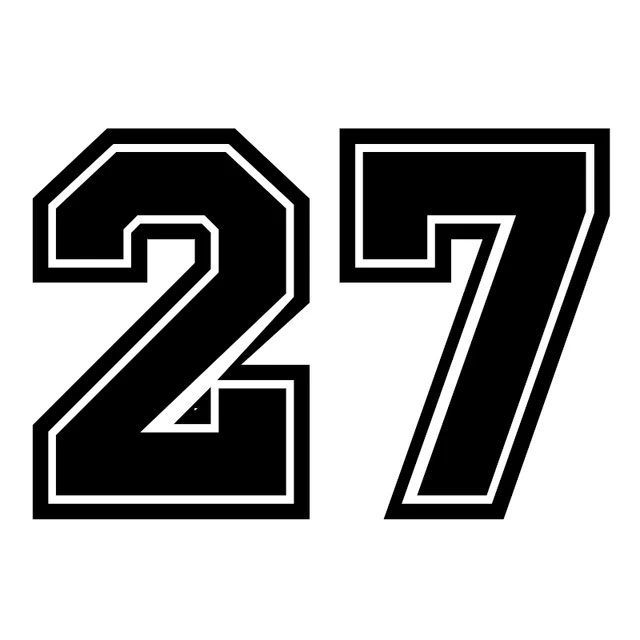 Personalized Lucky Number 27 Dazzle Cool Car Sticker PVC High-quality  Bumper Body Decorate Sun Protection Cover Scratches Decal