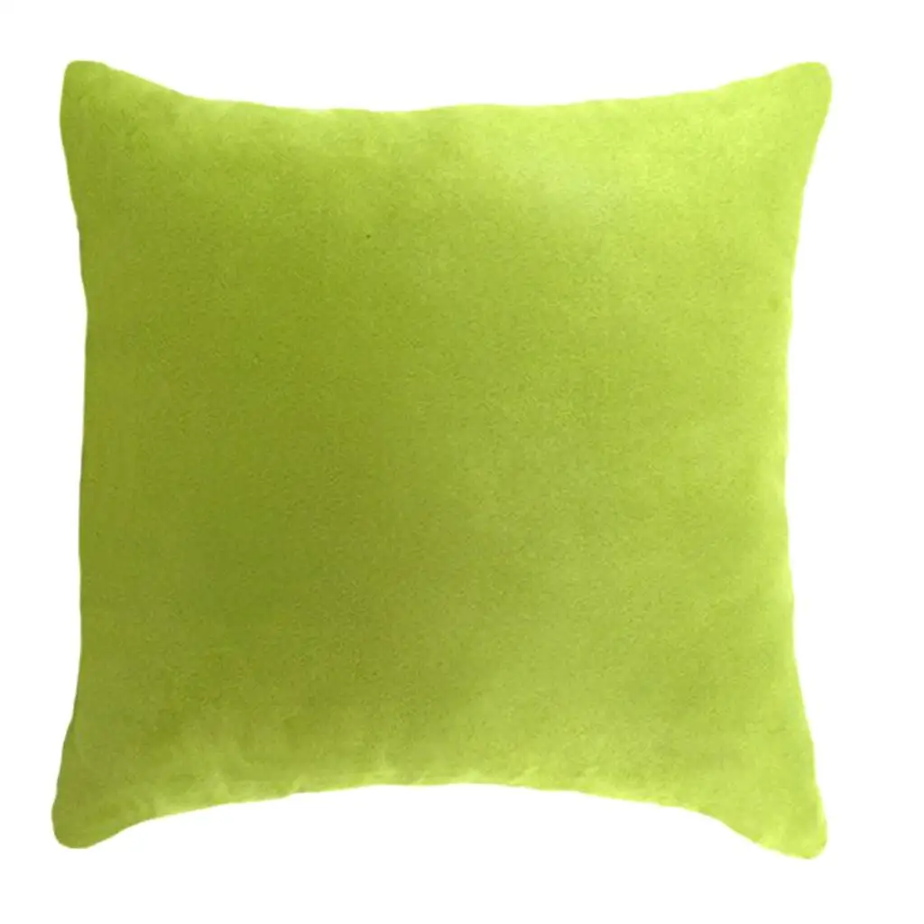 2X Solid Color Suede Velvet Pillow Cover Throw Pillow Case Green-45x45cm