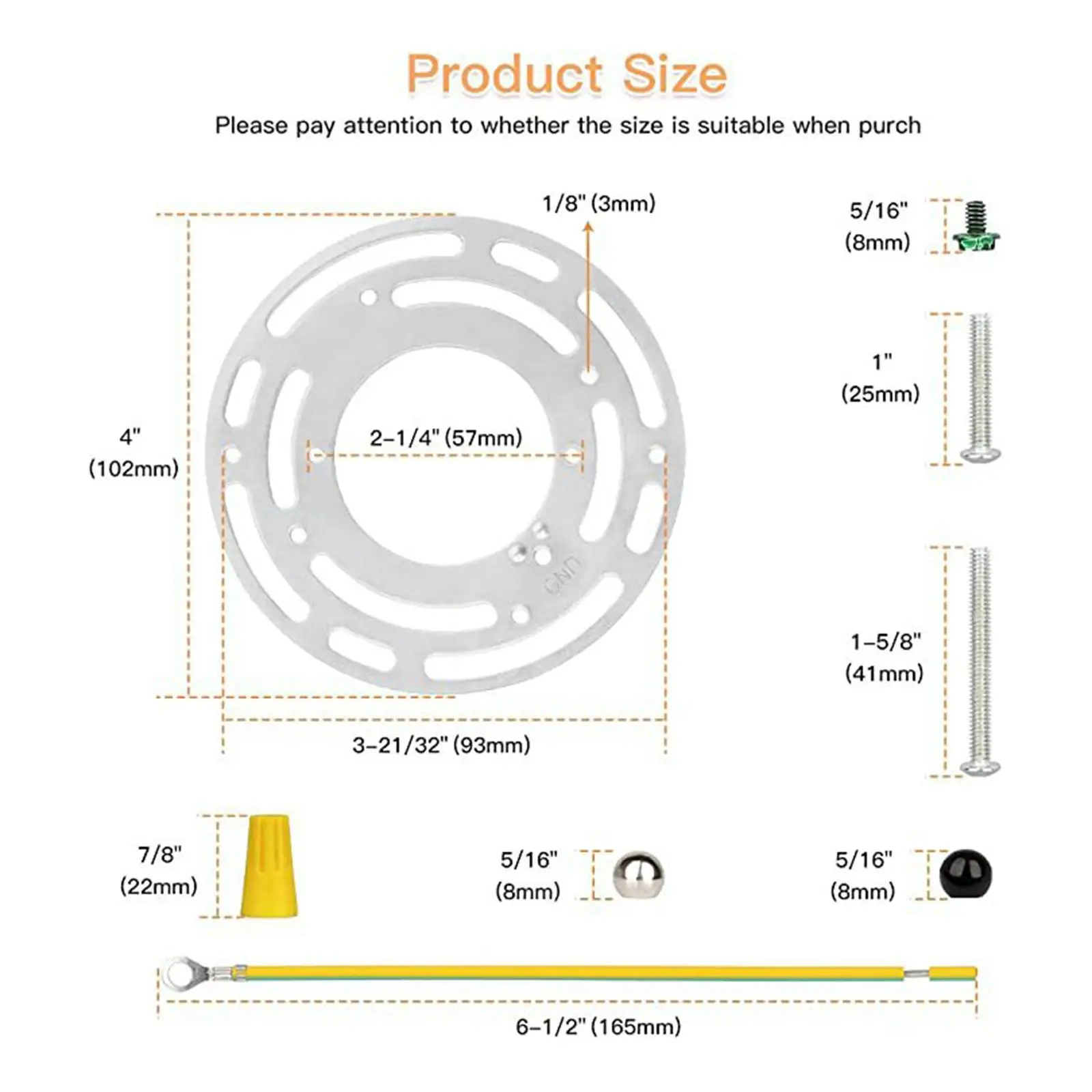 Ceiling Light Fixture Mounting Bracket Iron Round 4Inches Diameter Lightweight Ceiling Light Universal Durable Mount Wall Light