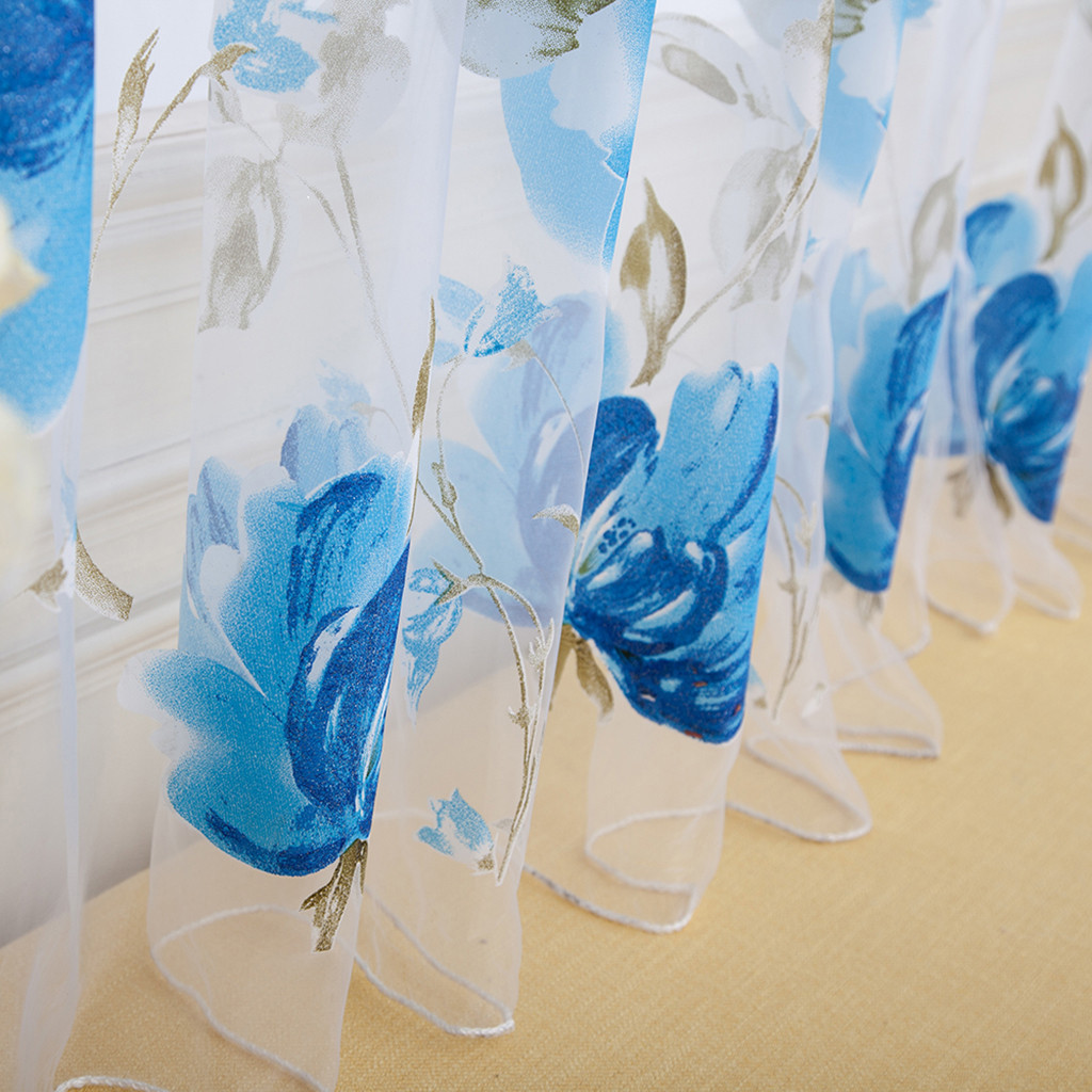 Description Picture 5 of item1 PCS Vines Leaves Tulle Door Window Curtain Drape Panel Sheer Scarf Valances