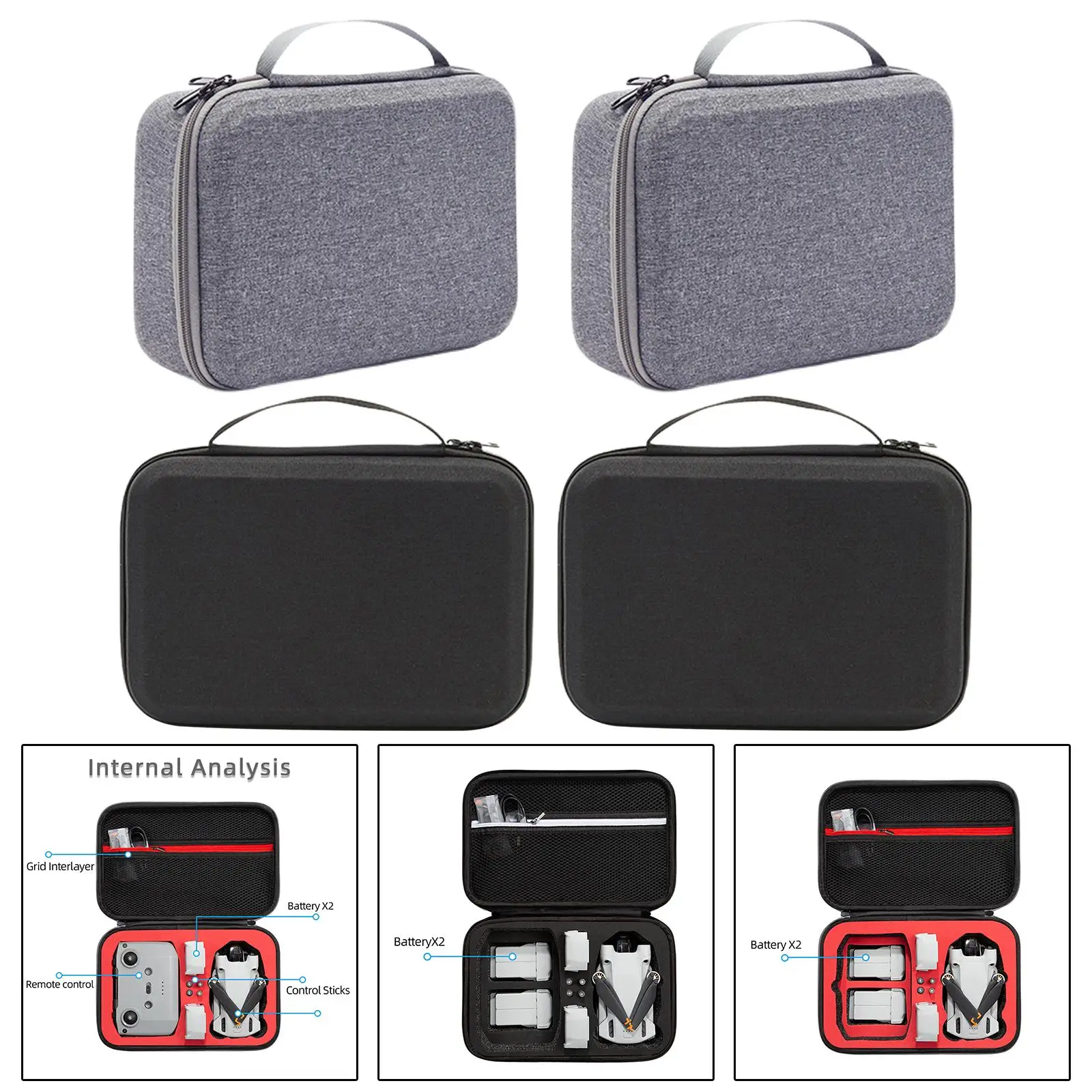 Travel Drone Carrying Handbag Shockproof Wear Resistant Travel Bag Remote Controller Case for DJI Mini 3 Pro Drone Accessories 