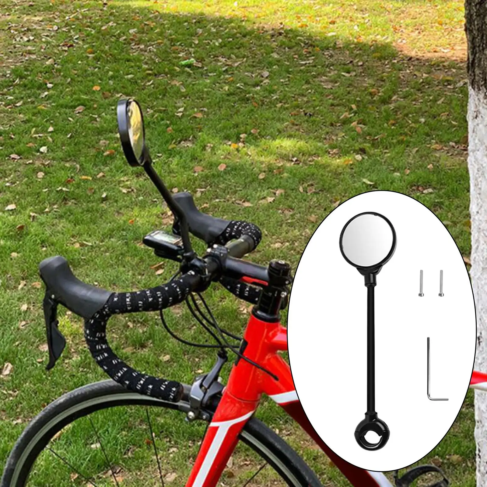 Bicycle Rear View Mirror Handlebar Reflector Wide-Range Adjustable Angles Mirror Mountain Bike E-Scooter Accessories