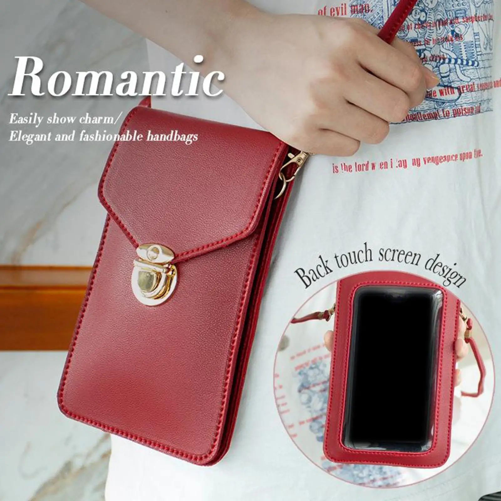 Touch Screen Purse, Fashion Crossbody with Shoulder Strap, Keeps Cash, s, Phone Screens Safe