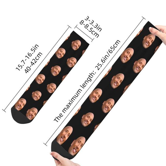 Sobrancelha meme dwayne the rock johnson vestido meias femininas quentes  meias de tripulação de moda masculina - AliExpress