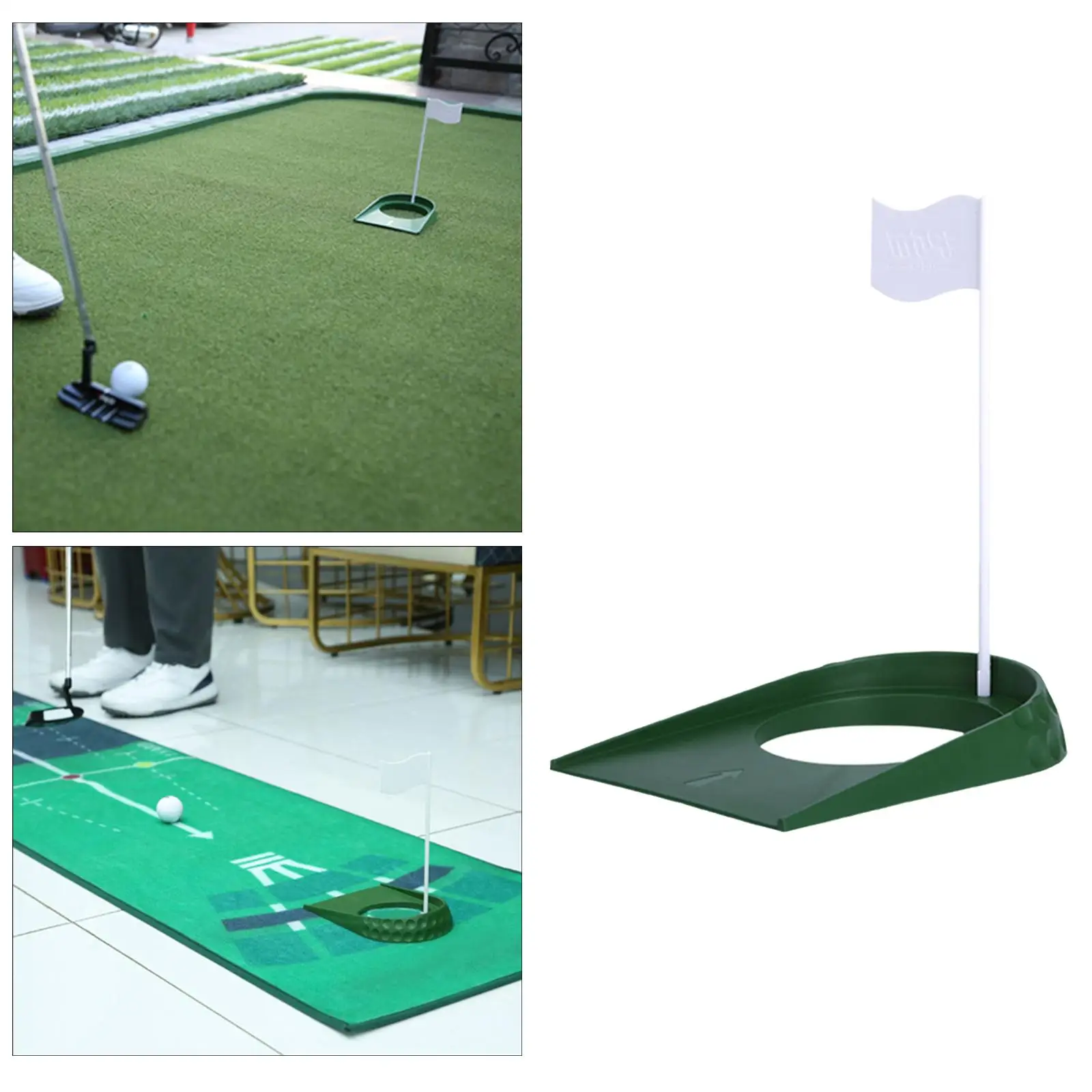 Golf Putter Green Hole Cup Flagpole Hole for Home Yard Indoor Outdoor