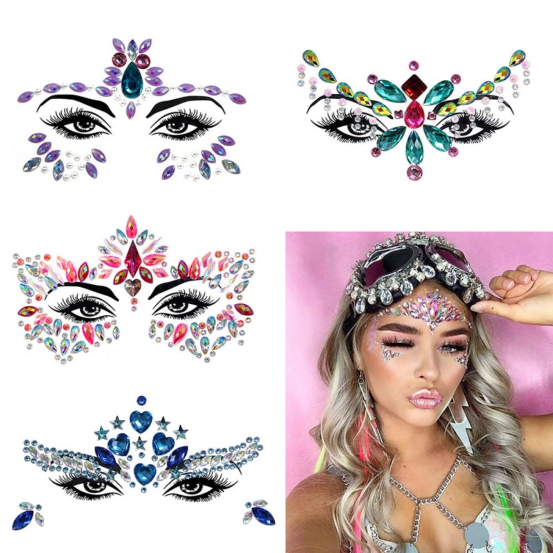 Best of 3d New Rhinestone Festival Makeup Bright Face Stickers Glitter Stones Jewelry Stickers On Crystals Face Gems Decoration Diamonds Reviews & Tips