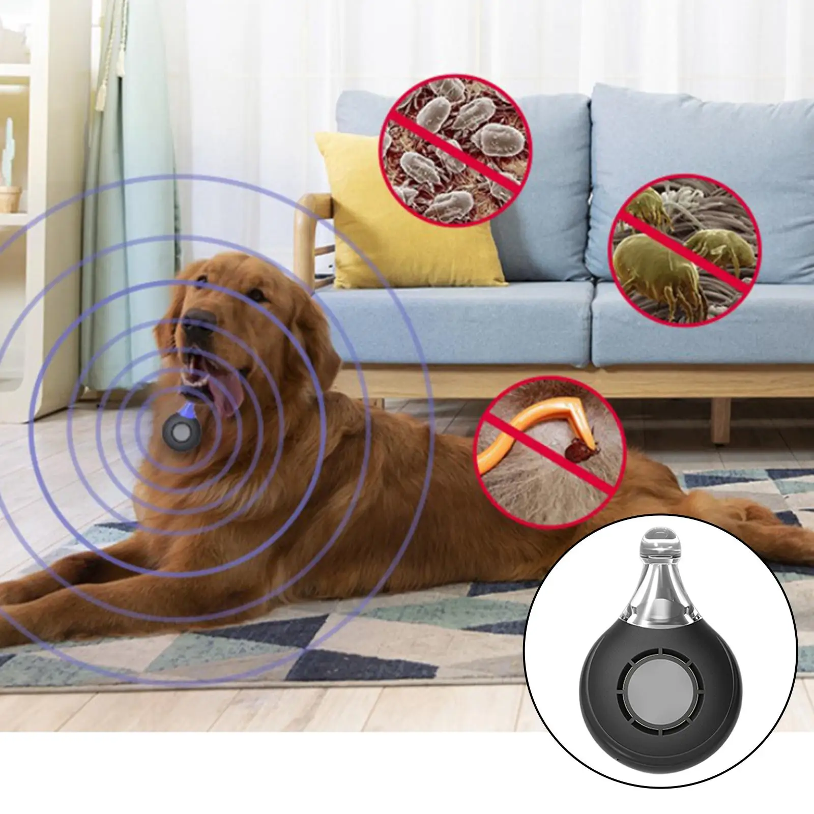 Ultrasonic Pest Repeller Compact Cat Insect Ticks Repellent Safe Pendant