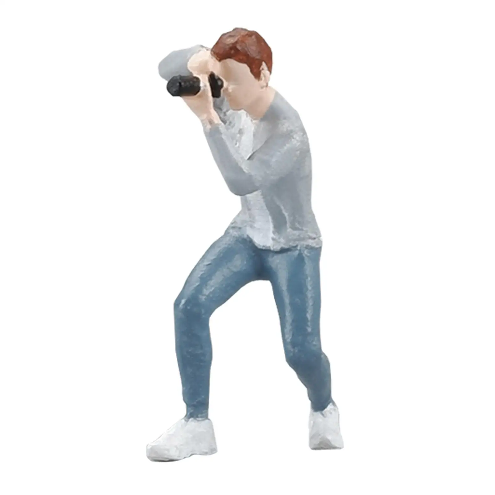 1/64 Scale Miniature Figure Photograph Boy for Model Train Desktop Ornament